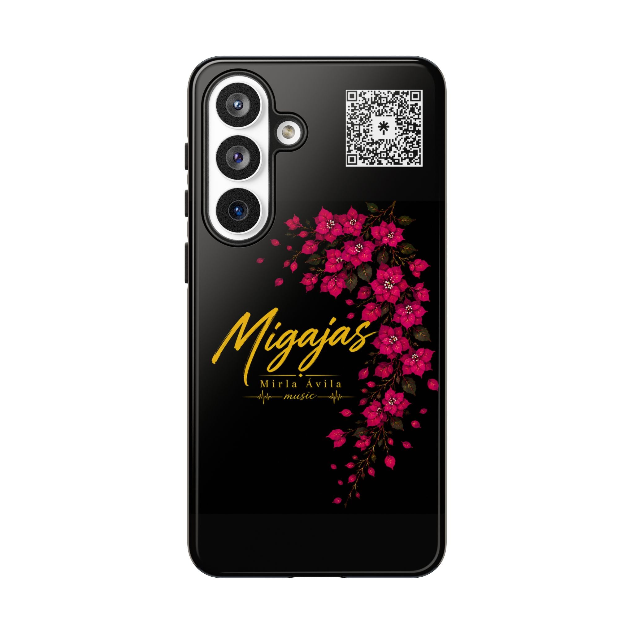 Phone Case — "Migajas" Floral Black Protective Tough Case