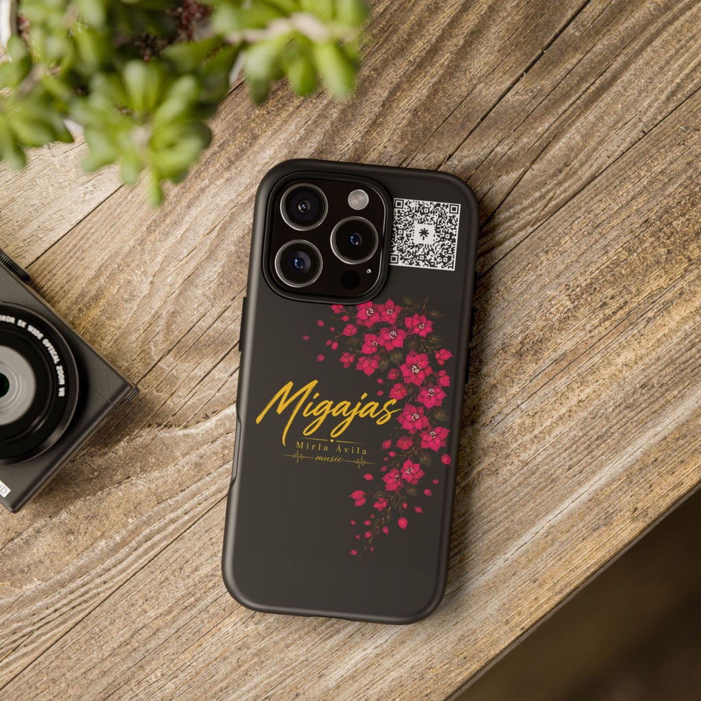 Phone Case — "Migajas" Floral Black Protective Tough Case