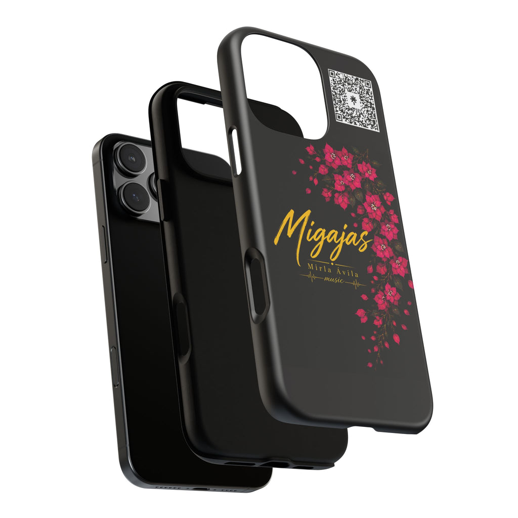 Phone Case — "Migajas" Floral Black Protective Tough Case