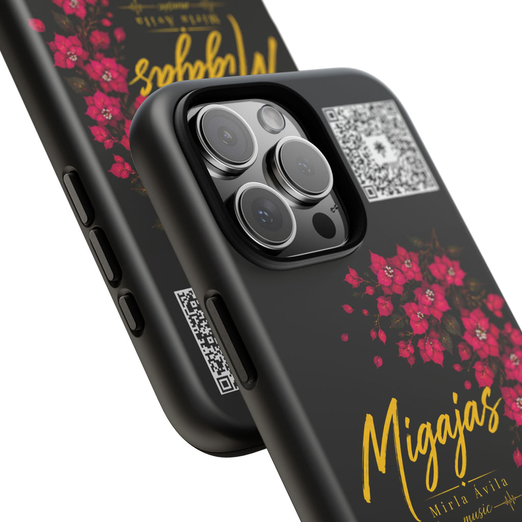 Phone Case — "Migajas" Floral Black Protective Tough Case