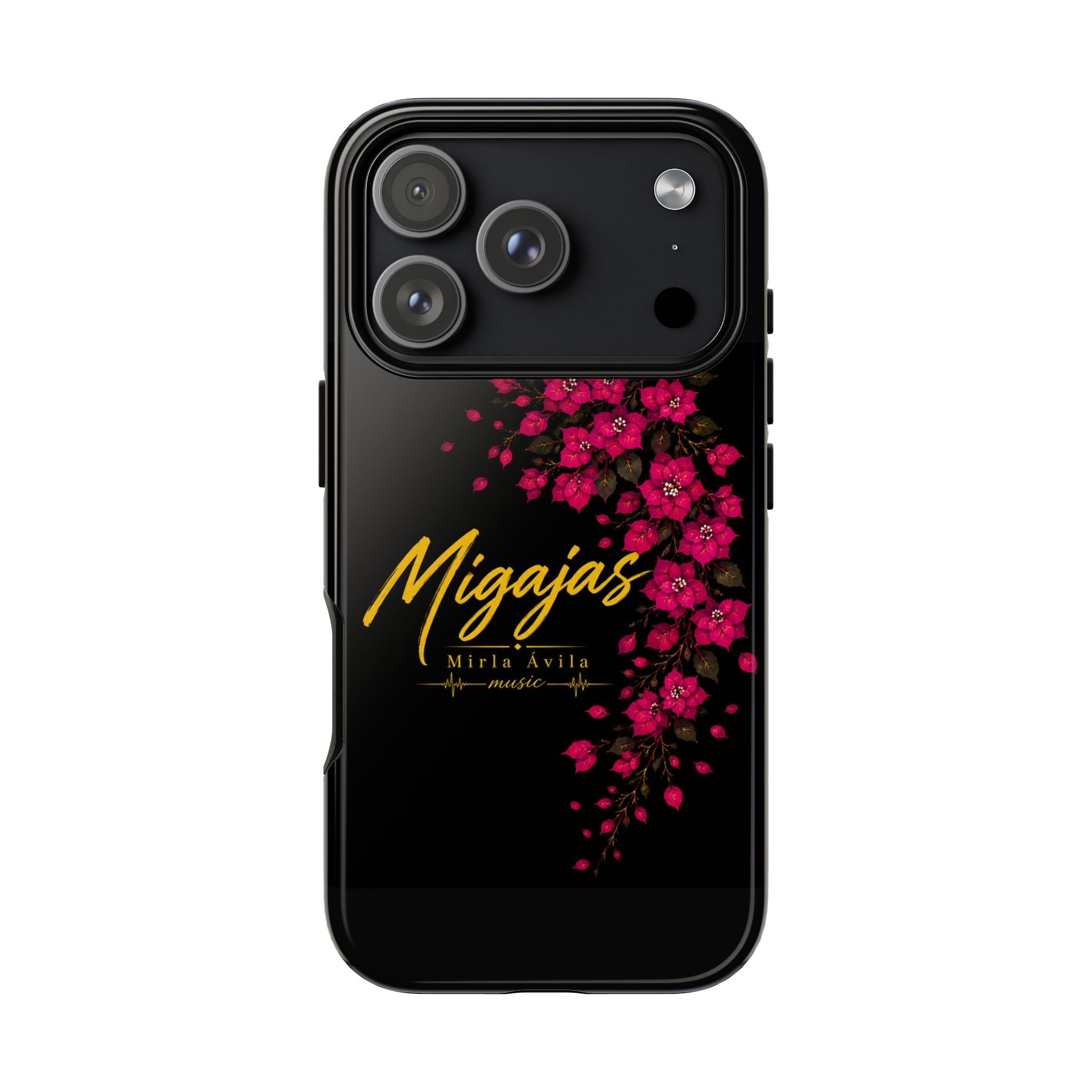 Phone Case — "Migajas" Floral Black Protective Tough Case