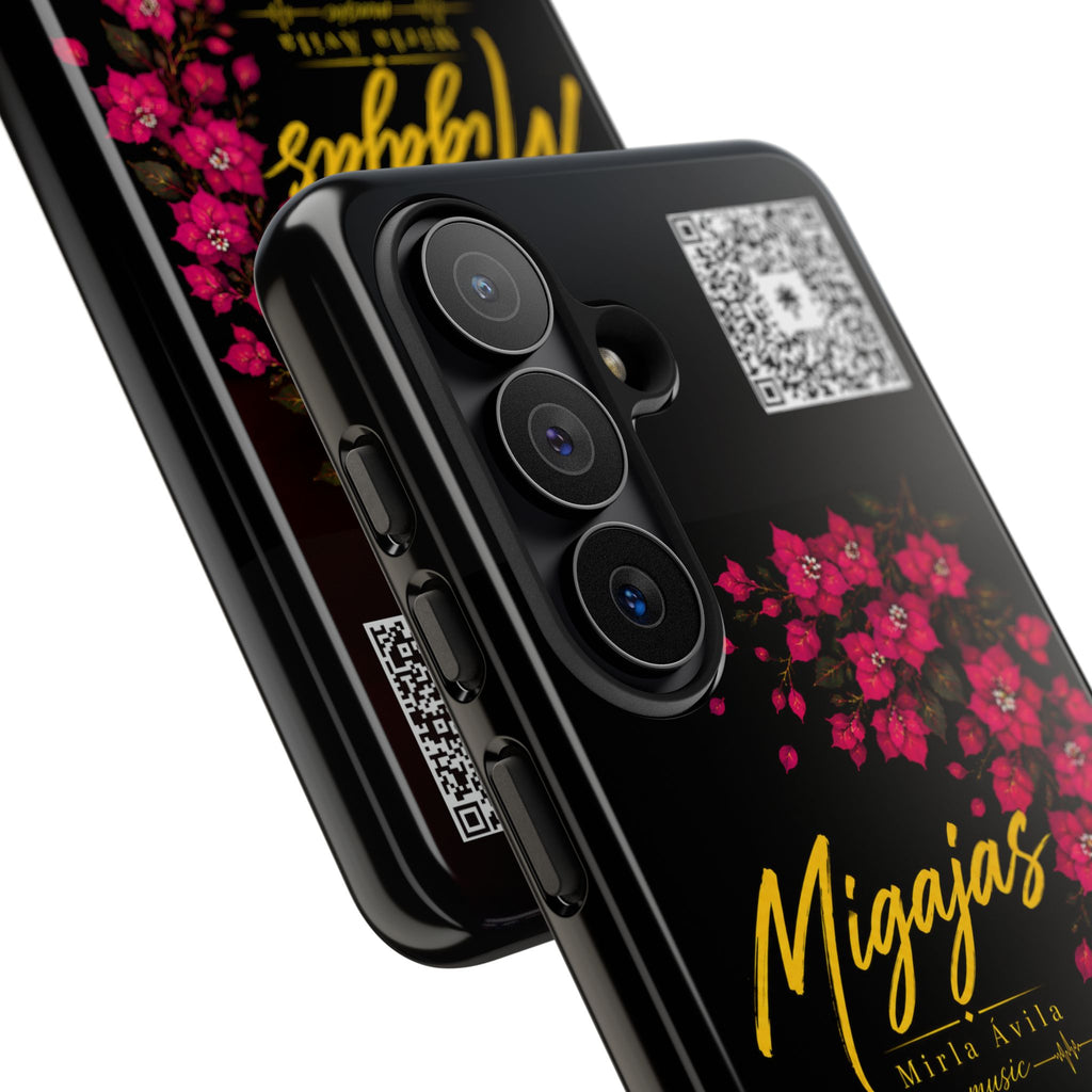 Phone Case — "Migajas" Floral Black Protective Tough Case