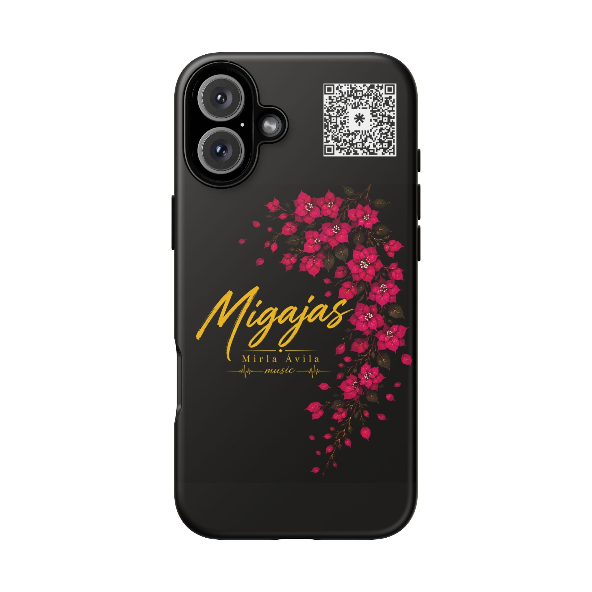 Phone Case — "Migajas" Floral Black Protective Tough Case