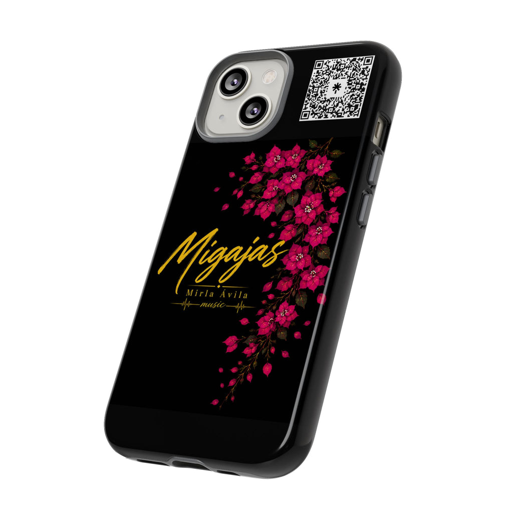 Phone Case — "Migajas" Floral Black Protective Tough Case