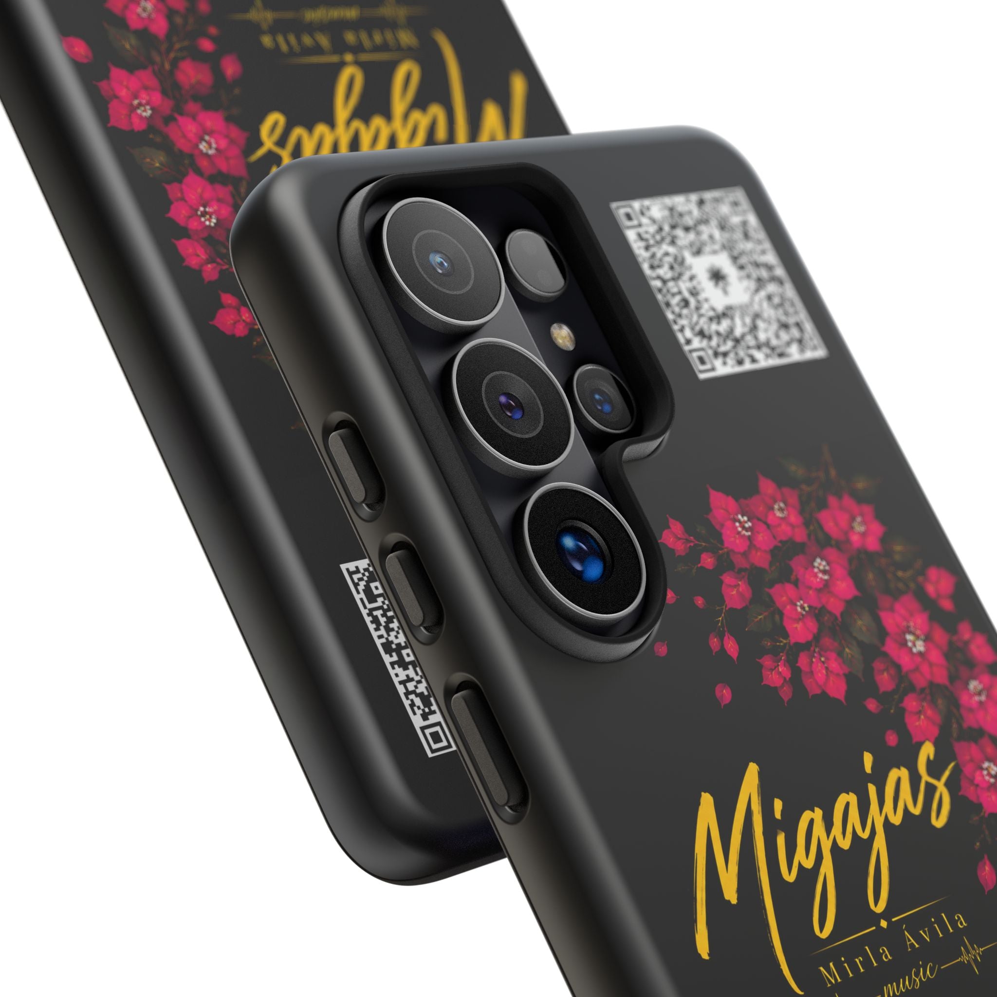 Phone Case — "Migajas" Floral Black Protective Tough Case