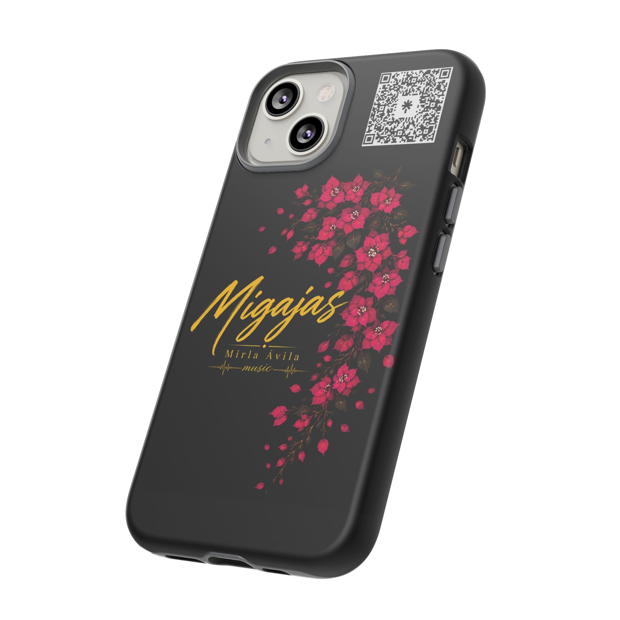 Phone Case — "Migajas" Floral Black Protective Tough Case