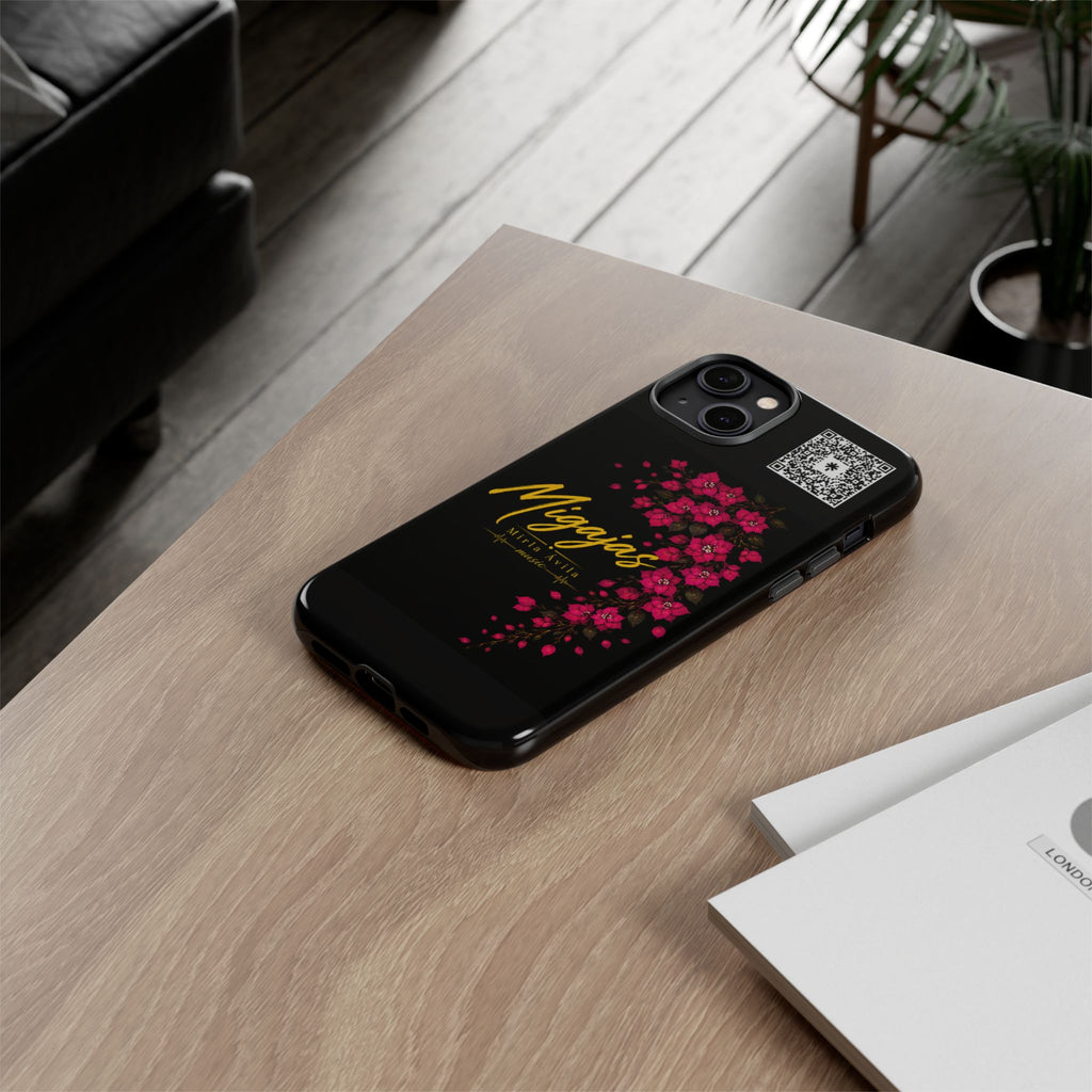Phone Case — "Migajas" Floral Black Protective Tough Case