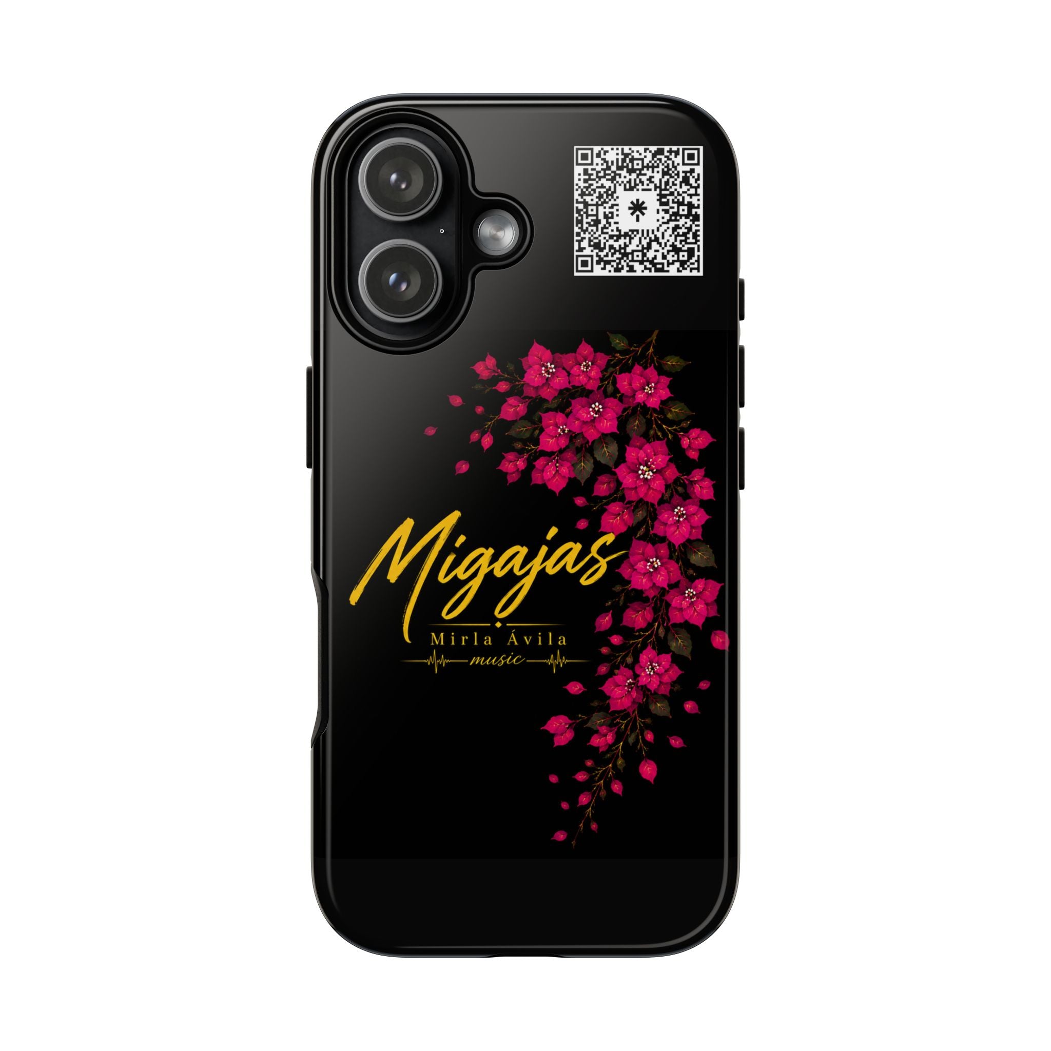 Phone Case — "Migajas" Floral Black Protective Tough Case