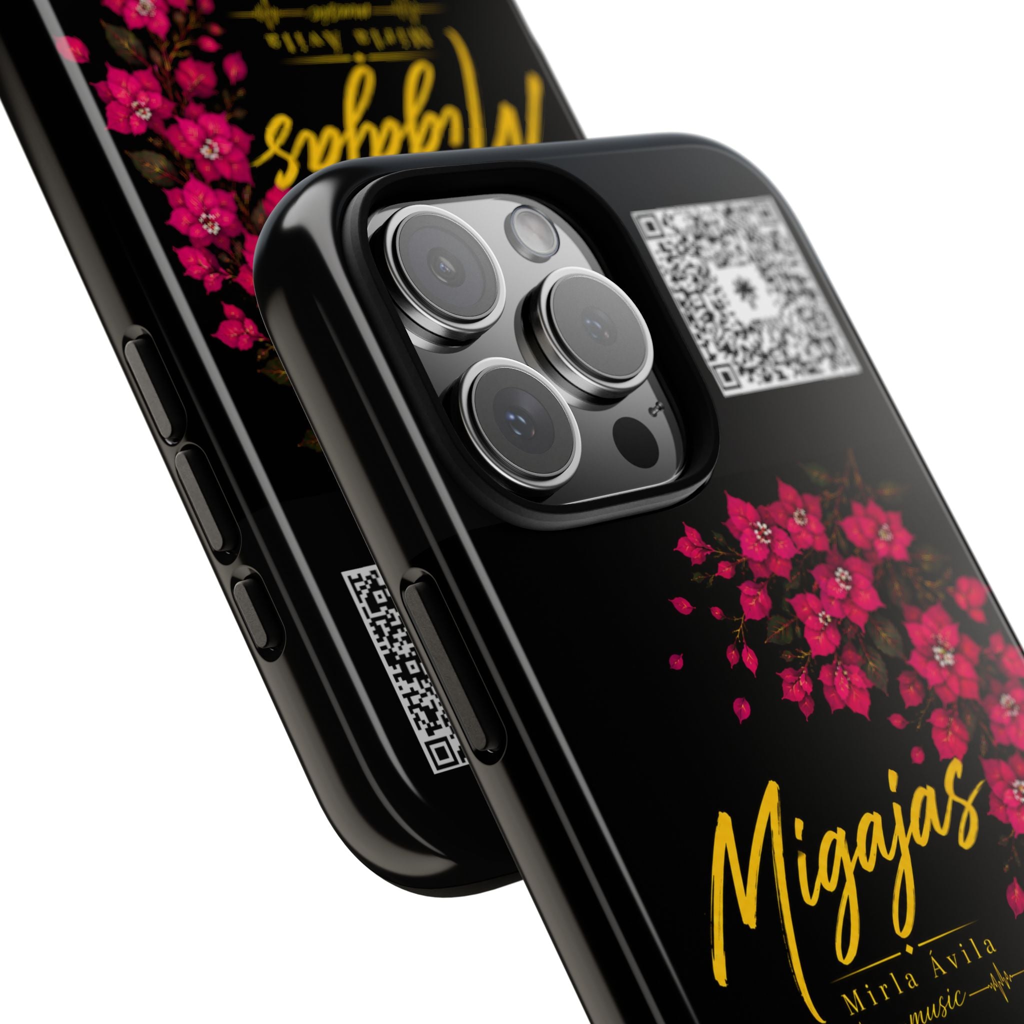Phone Case — "Migajas" Floral Black Protective Tough Case