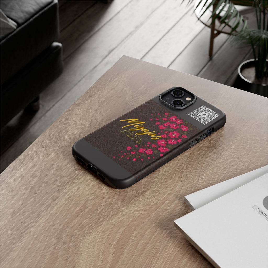 Phone Case — "Migajas" Floral Black Protective Tough Case