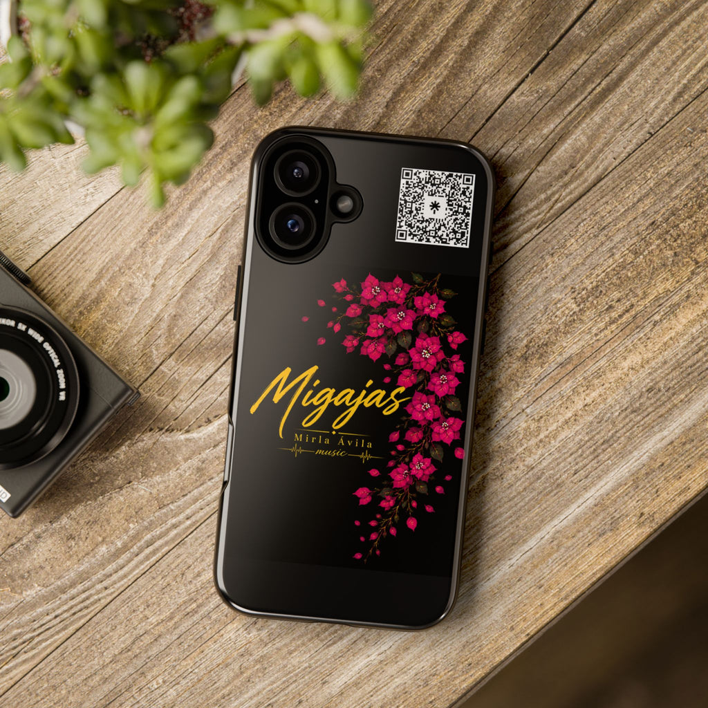 Phone Case — "Migajas" Floral Black Protective Tough Case