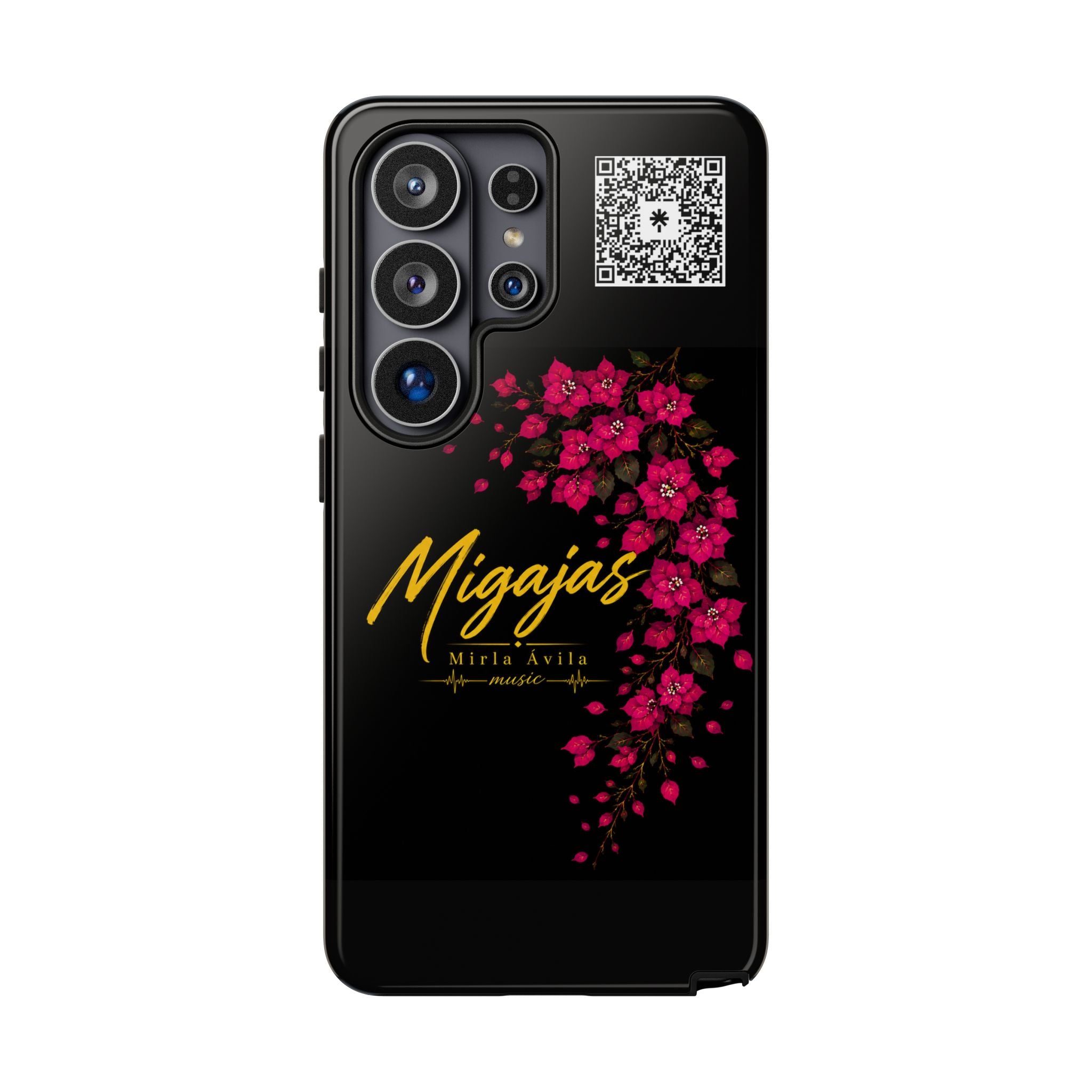 Phone Case — "Migajas" Floral Black Protective Tough Case