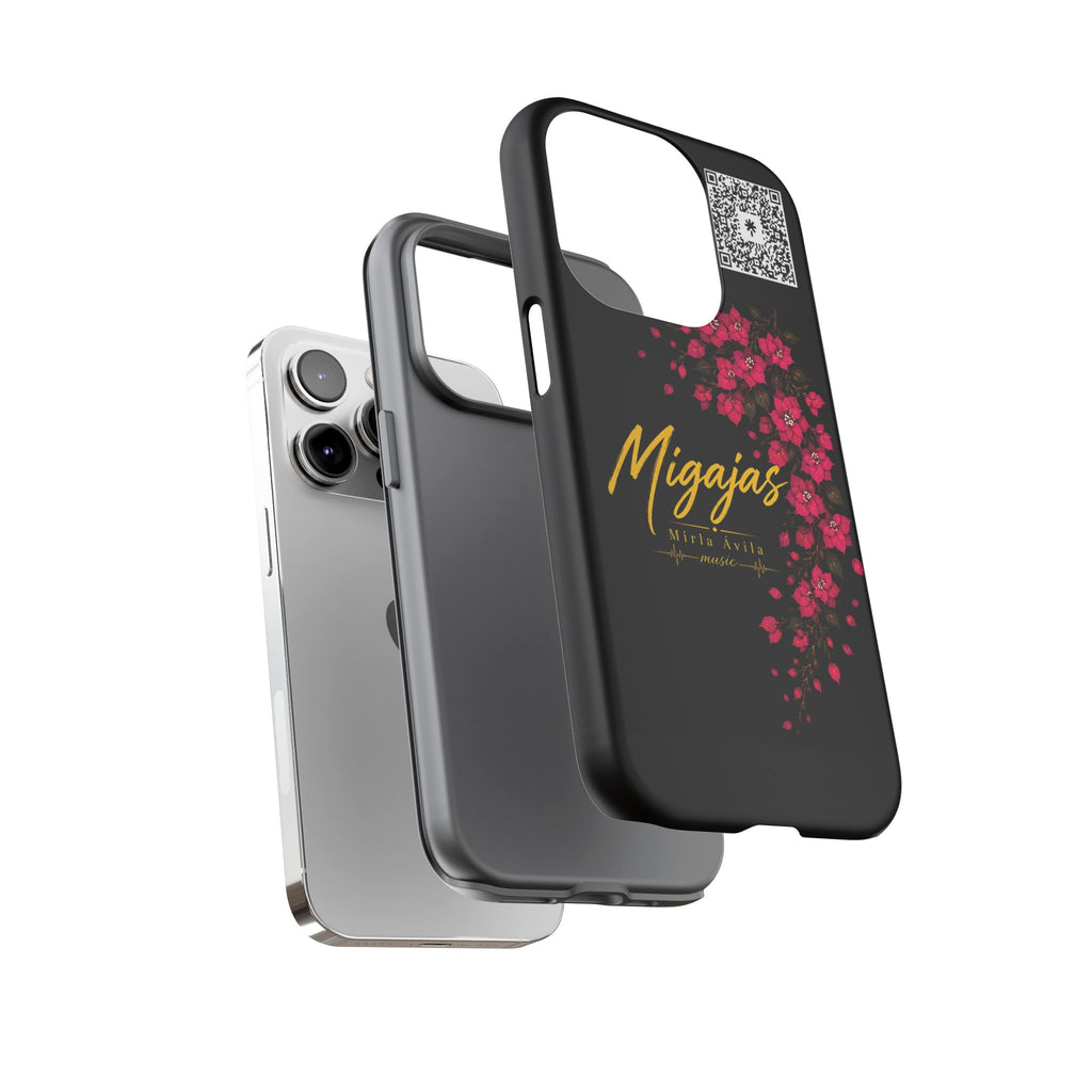 Phone Case — "Migajas" Floral Black Protective Tough Case