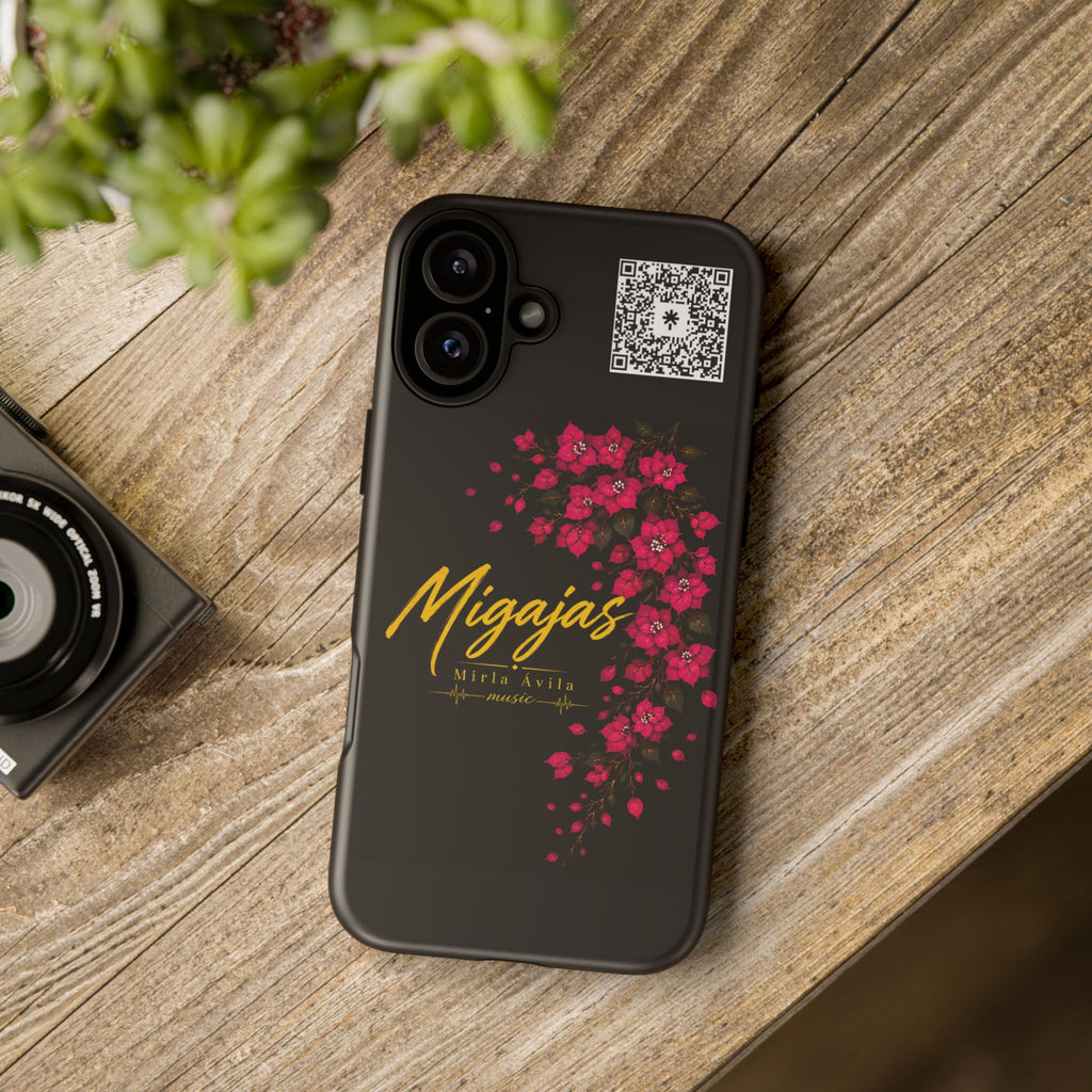 Phone Case — "Migajas" Floral Black Protective Tough Case