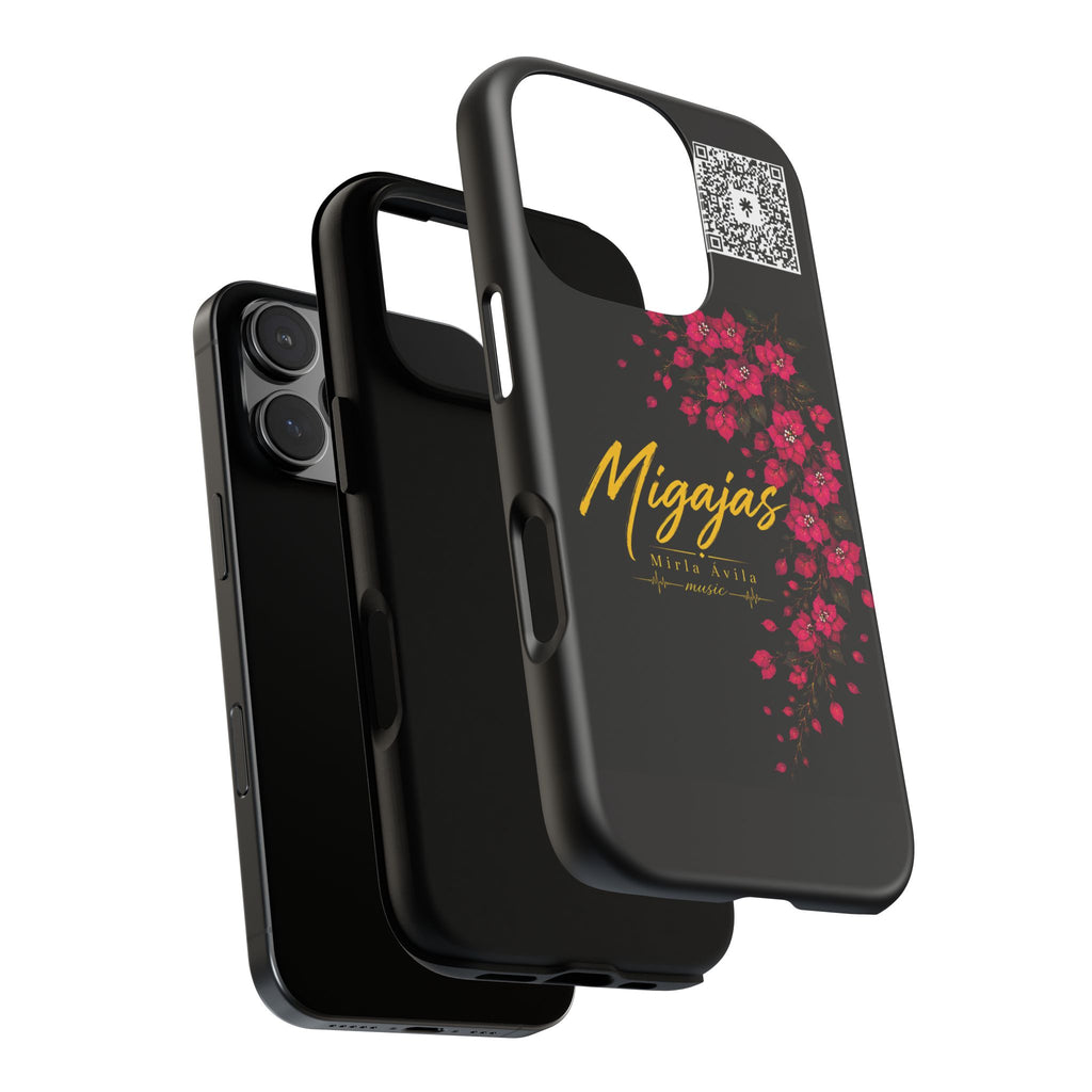 Phone Case — "Migajas" Floral Black Protective Tough Case