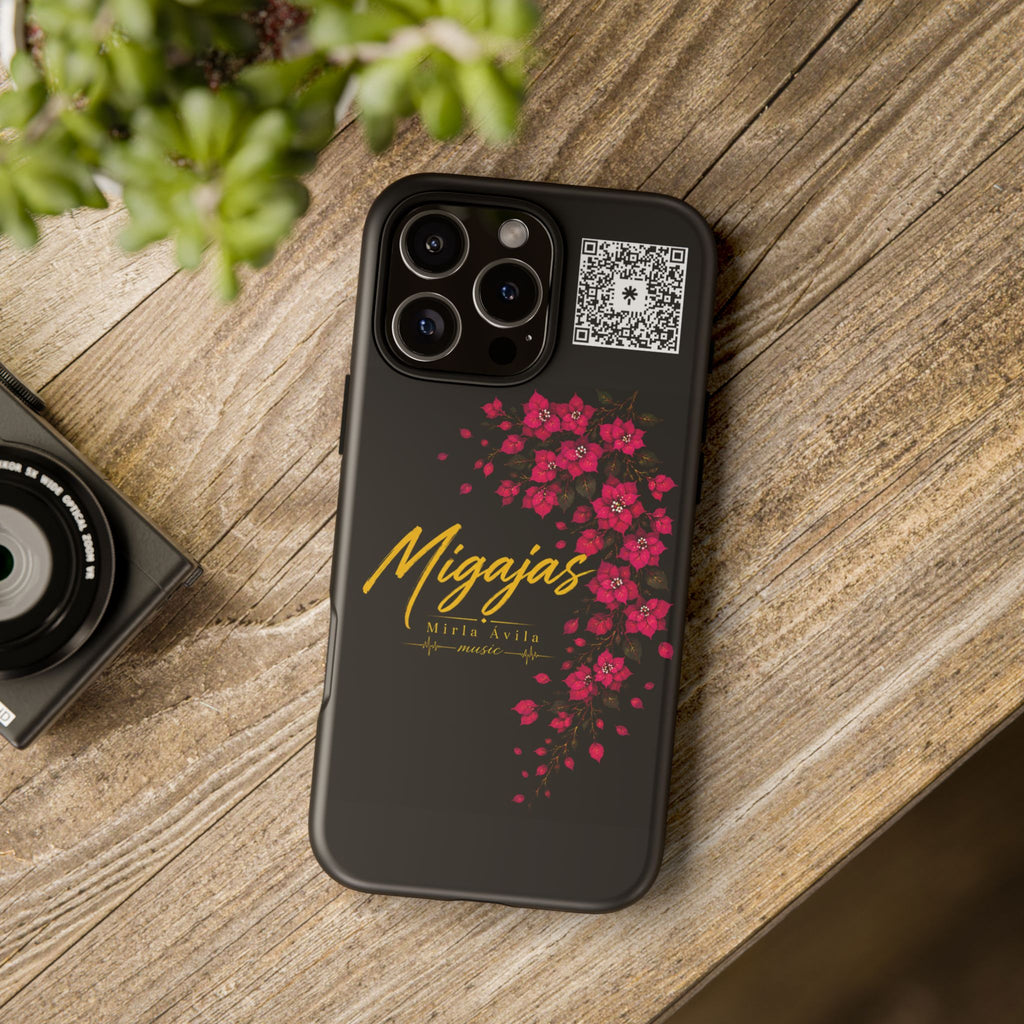Phone Case — "Migajas" Floral Black Protective Tough Case