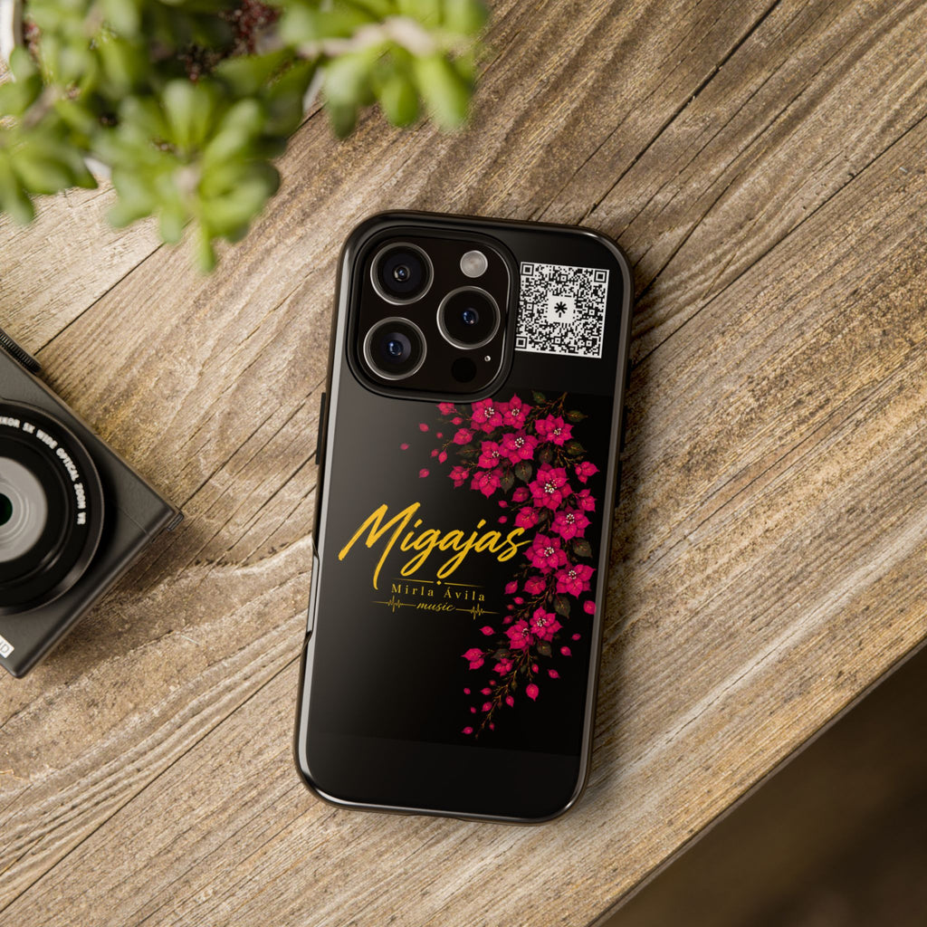 Phone Case — "Migajas" Floral Black Protective Tough Case