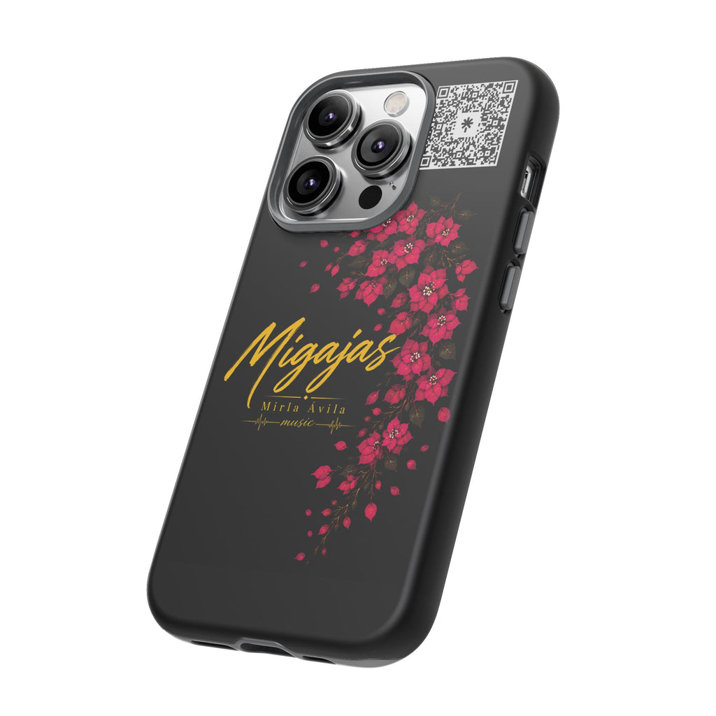 Phone Case — "Migajas" Floral Black Protective Tough Case