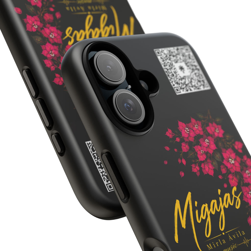 Phone Case — "Migajas" Floral Black Protective Tough Case