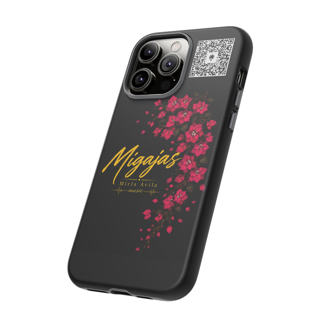 Phone Case — "Migajas" Floral Black Protective Tough Case