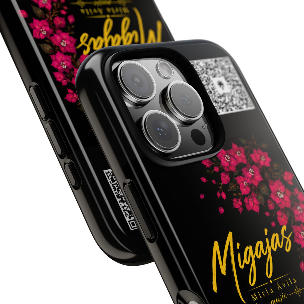 Phone Case — "Migajas" Floral Black Protective Tough Case