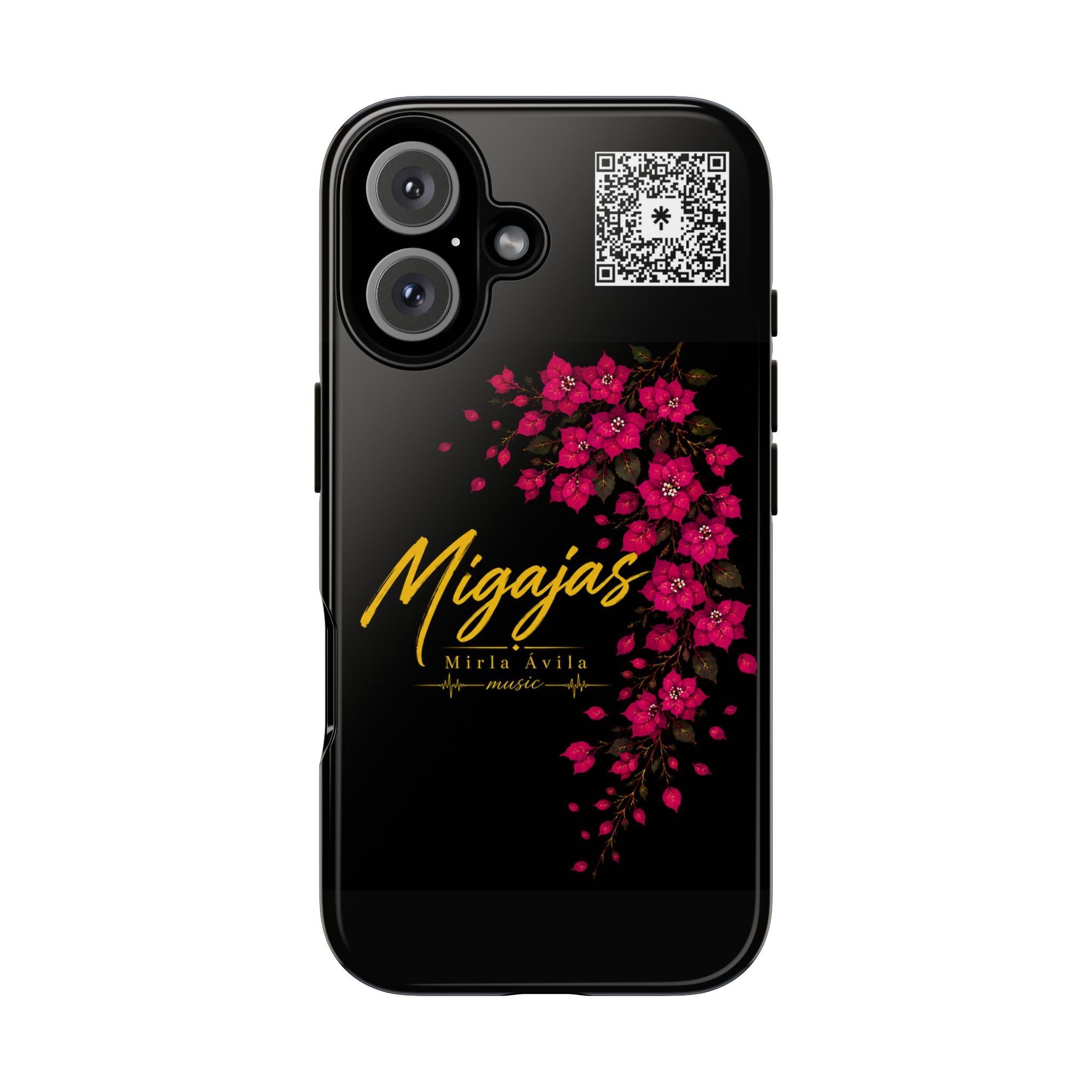 Phone Case — "Migajas" Floral Black Protective Tough Case