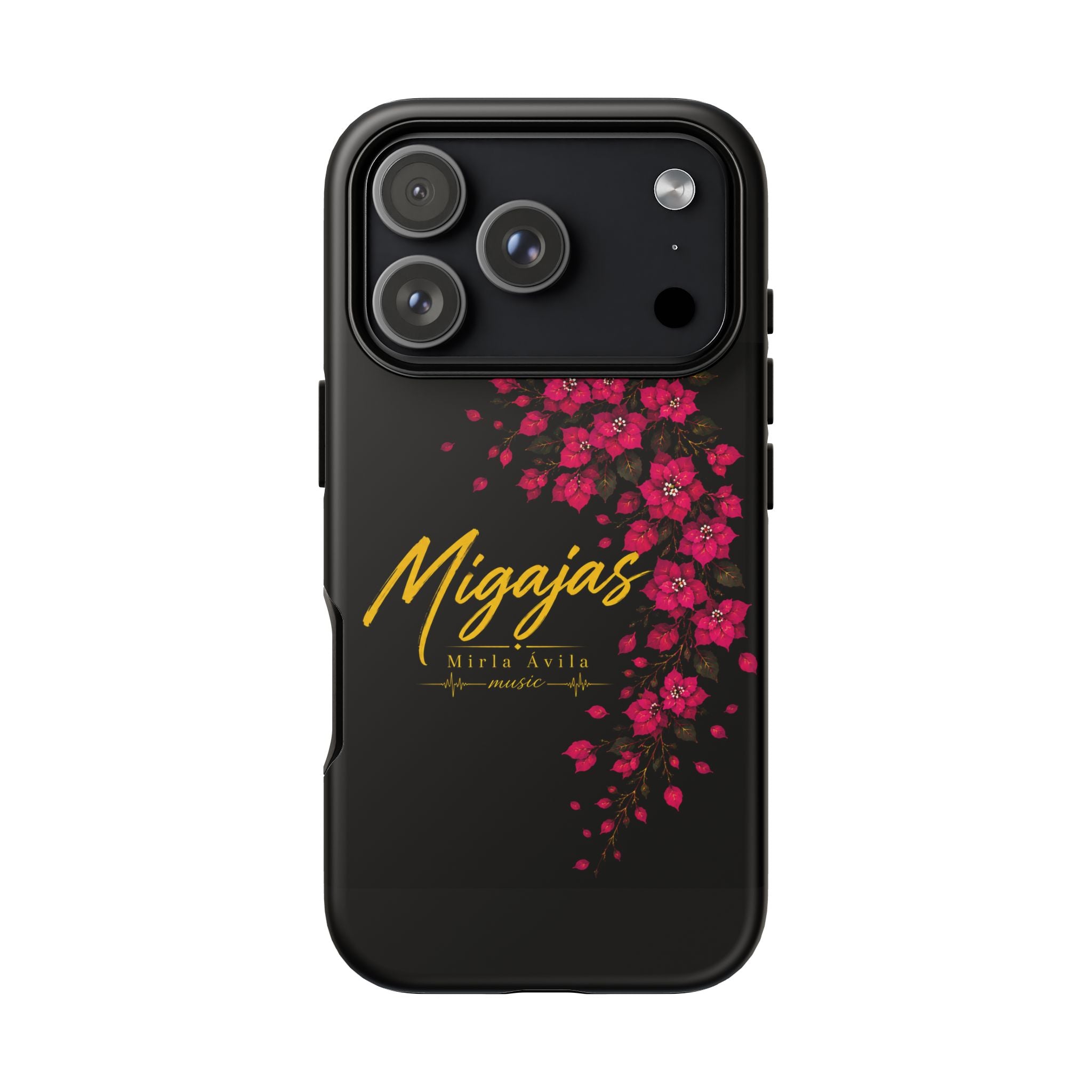 Phone Case — "Migajas" Floral Black Protective Tough Case