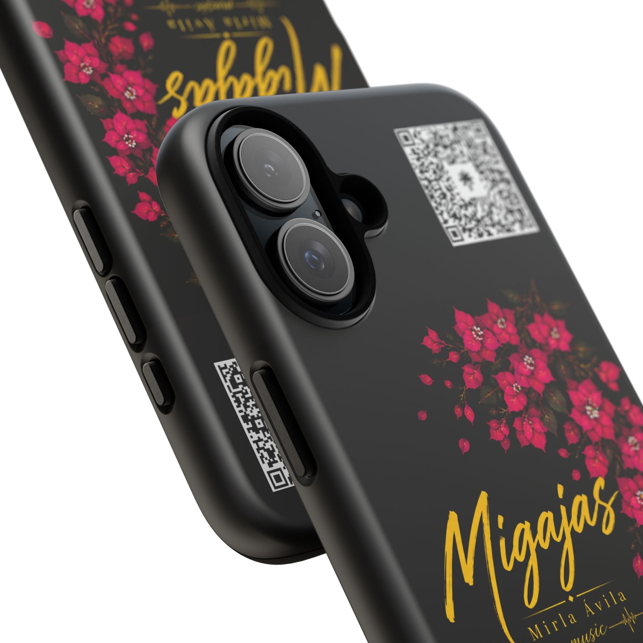 Phone Case — "Migajas" Floral Black Protective Tough Case