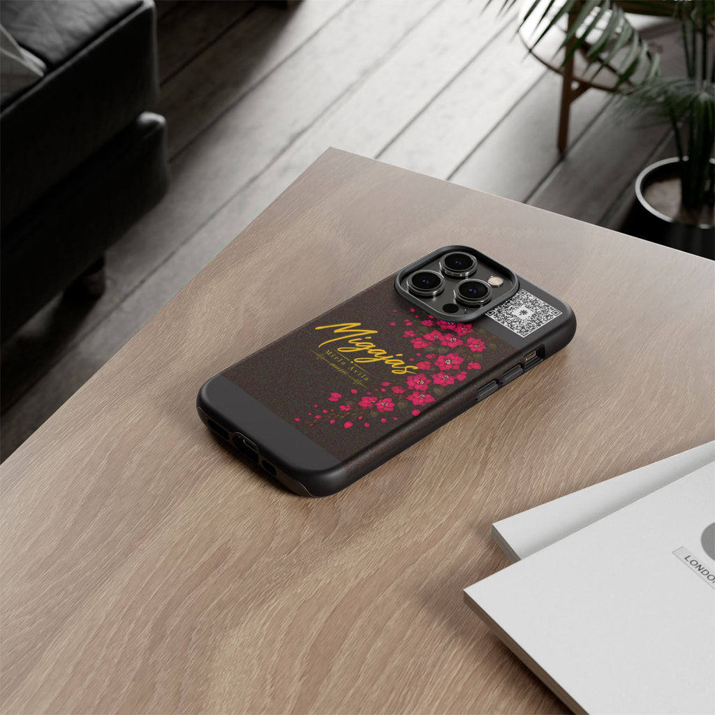 Phone Case — "Migajas" Floral Black Protective Tough Case