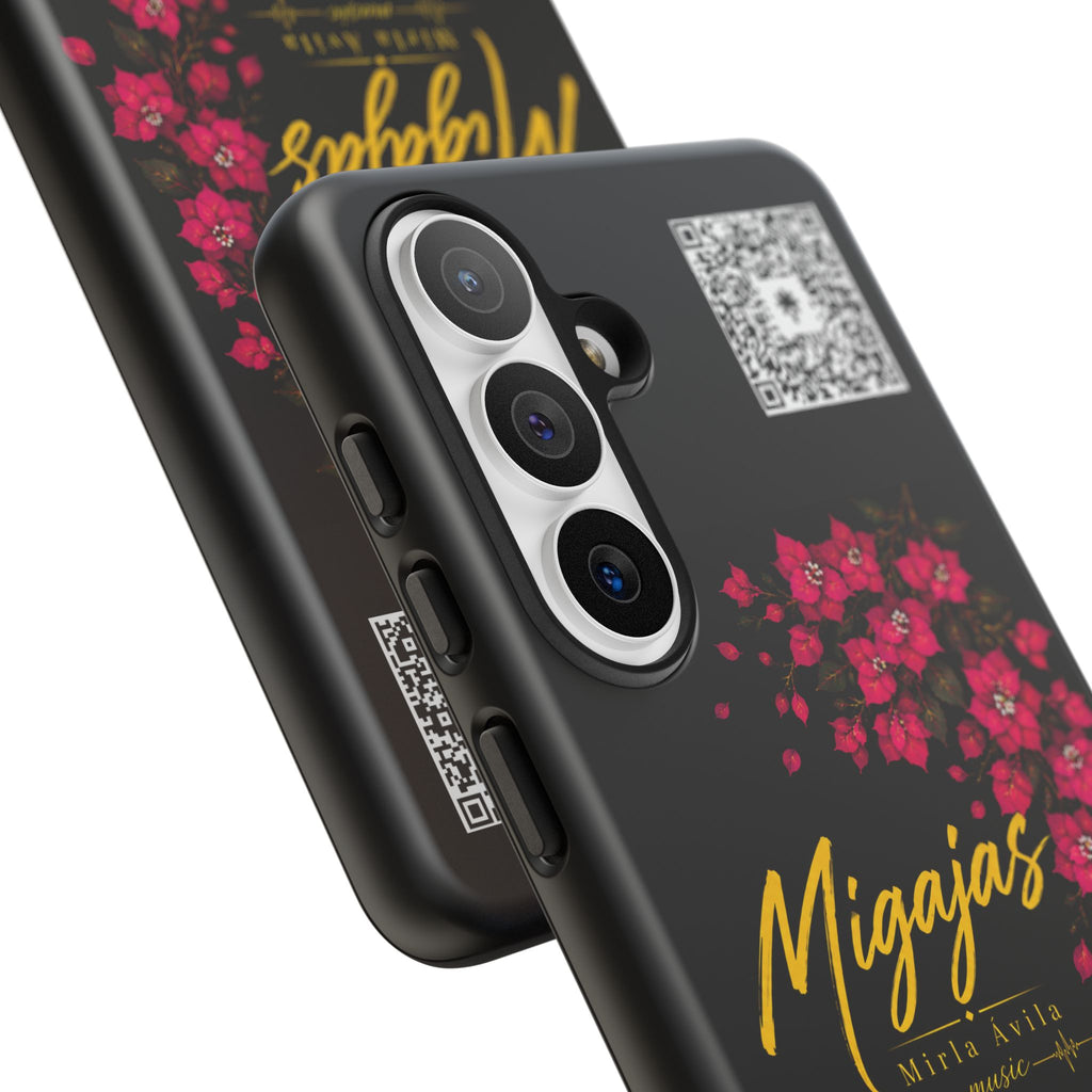 Phone Case — "Migajas" Floral Black Protective Tough Case