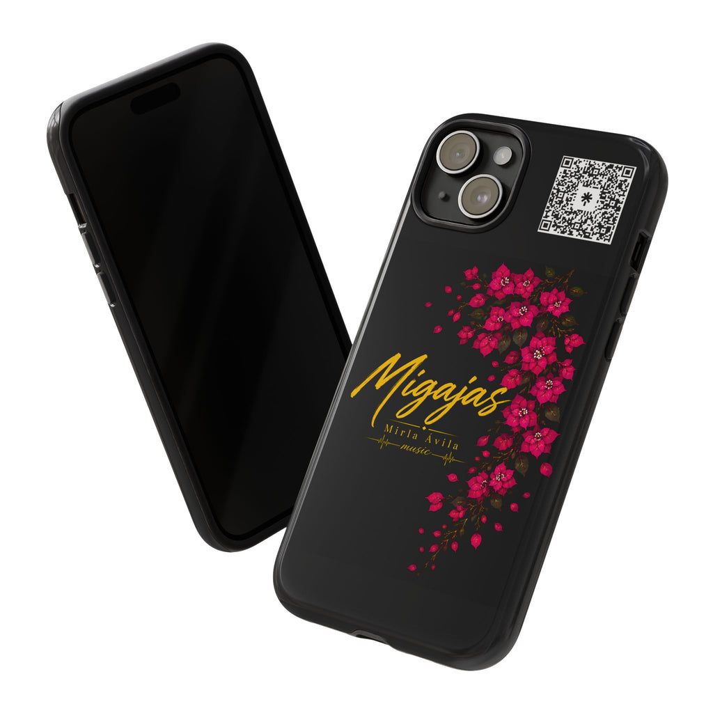 Phone Case — "Migajas" Floral Black Protective Tough Case