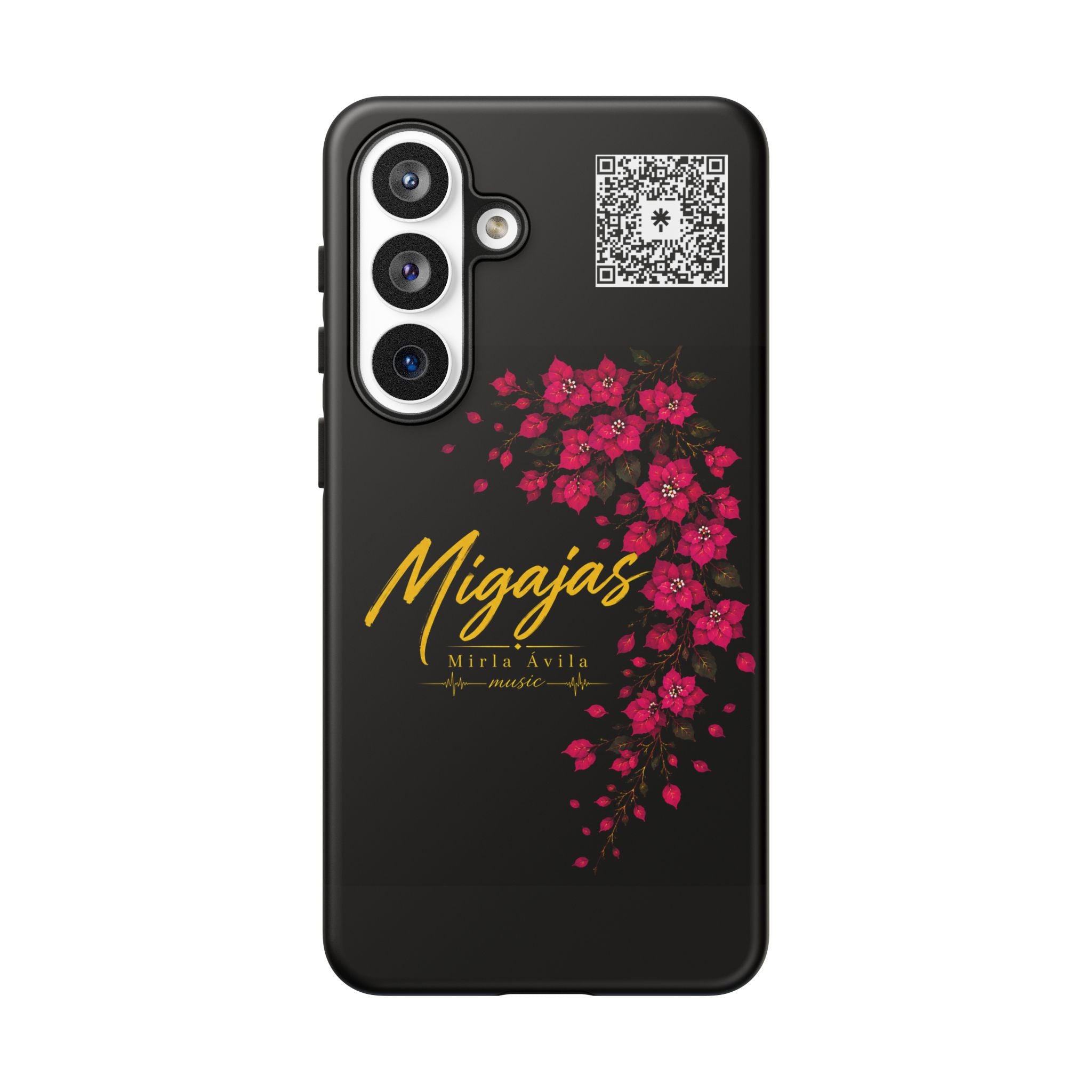 Phone Case — "Migajas" Floral Black Protective Tough Case