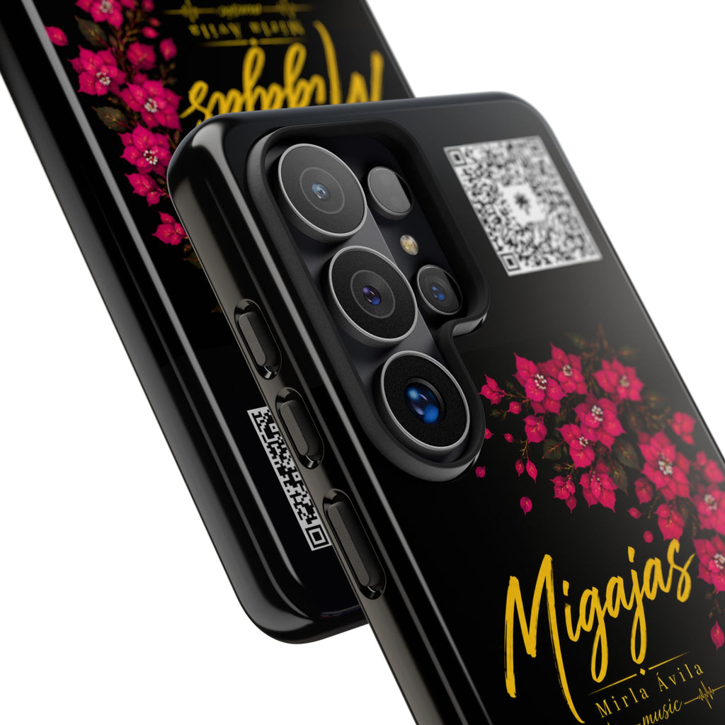 Phone Case — "Migajas" Floral Black Protective Tough Case