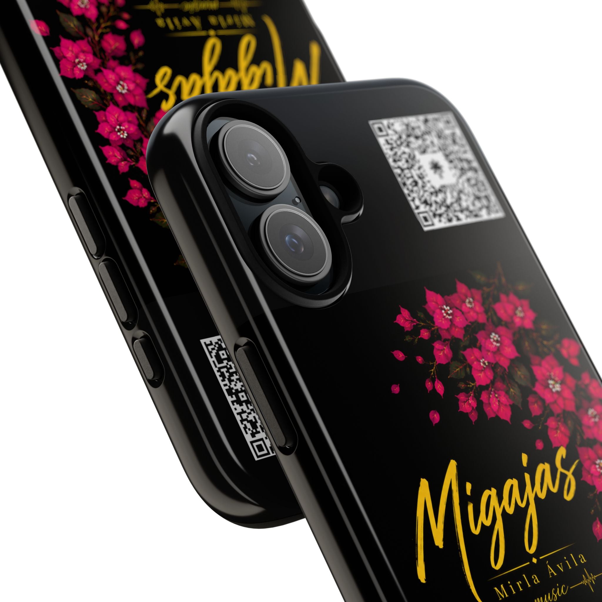Phone Case — "Migajas" Floral Black Protective Tough Case