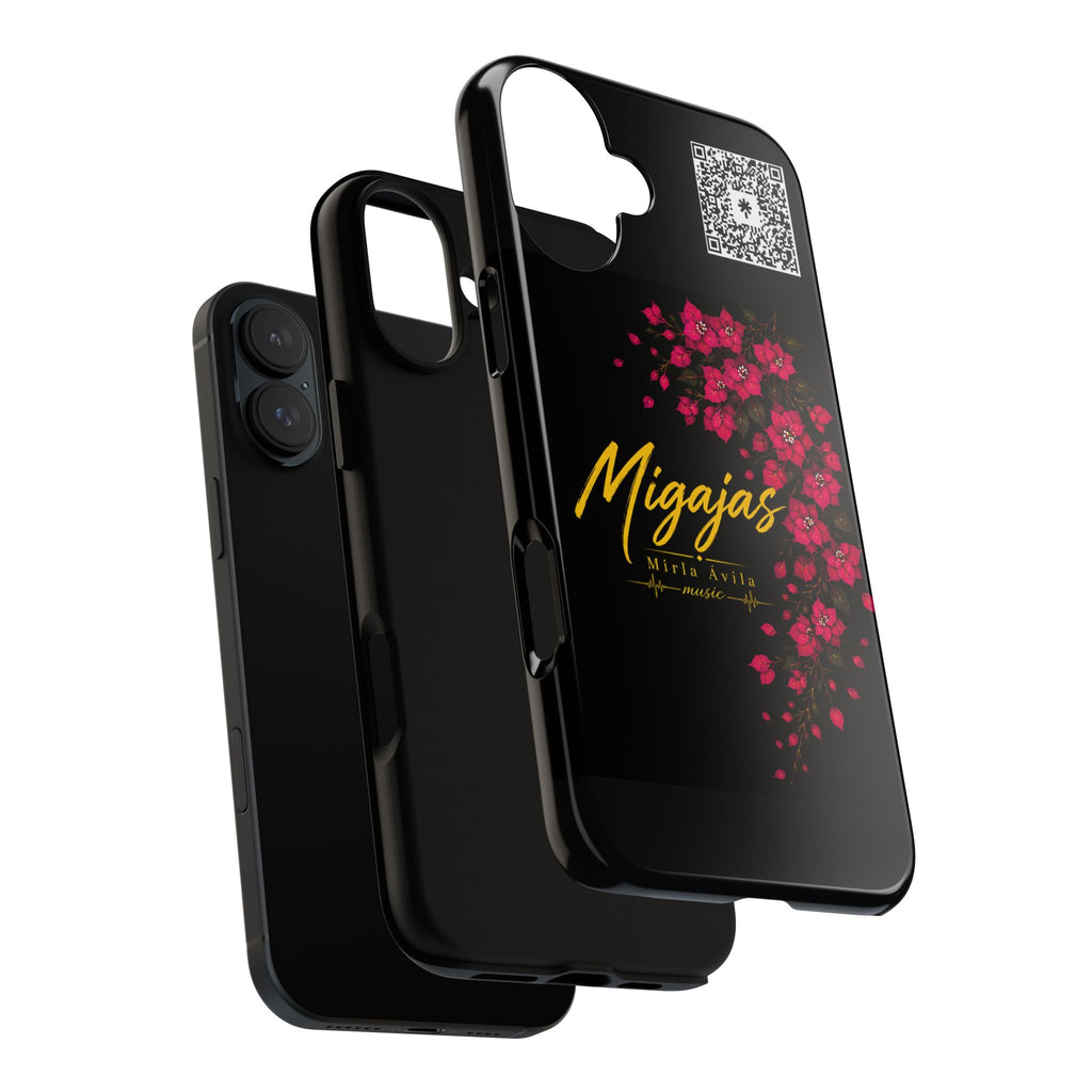 Phone Case — "Migajas" Floral Black Protective Tough Case