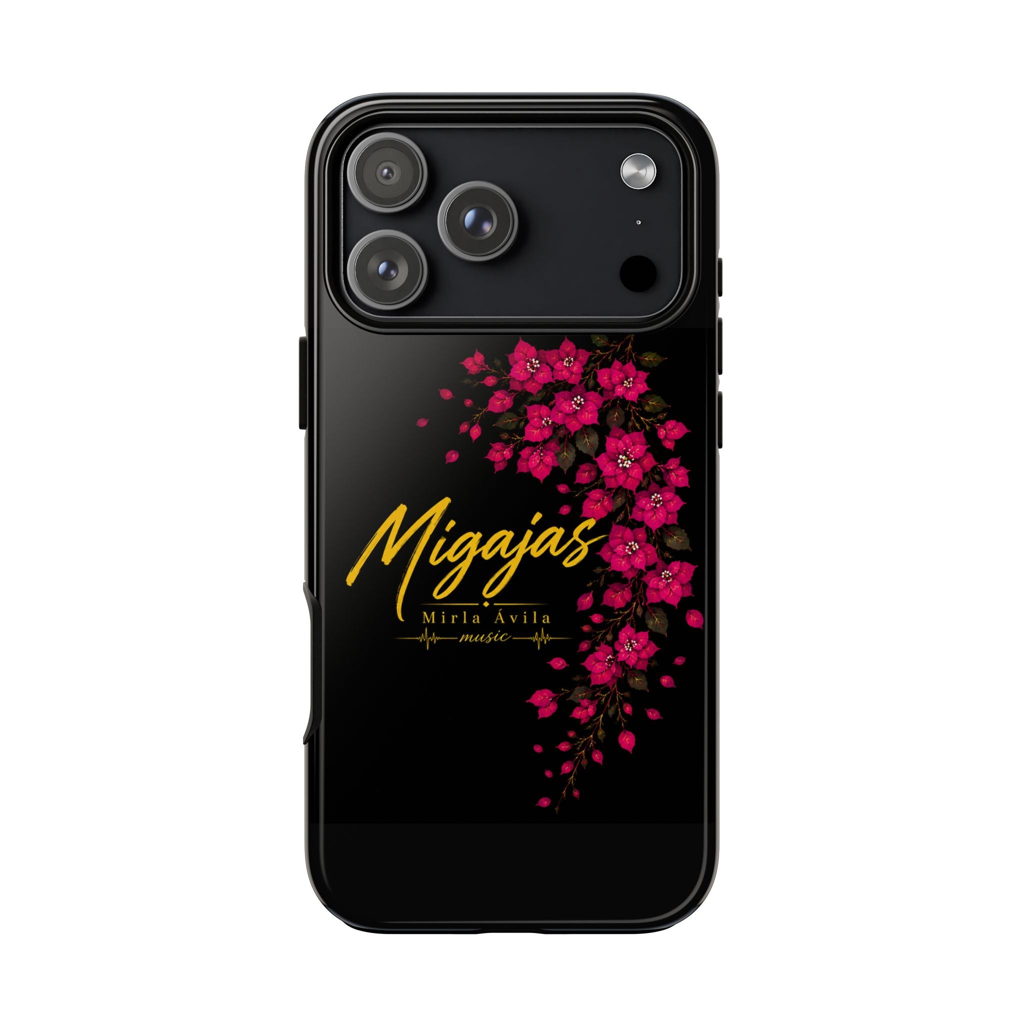 Phone Case — "Migajas" Floral Black Protective Tough Case