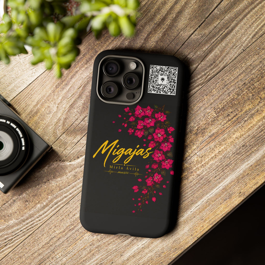 Phone Case — "Migajas" Floral Black Protective Tough Case