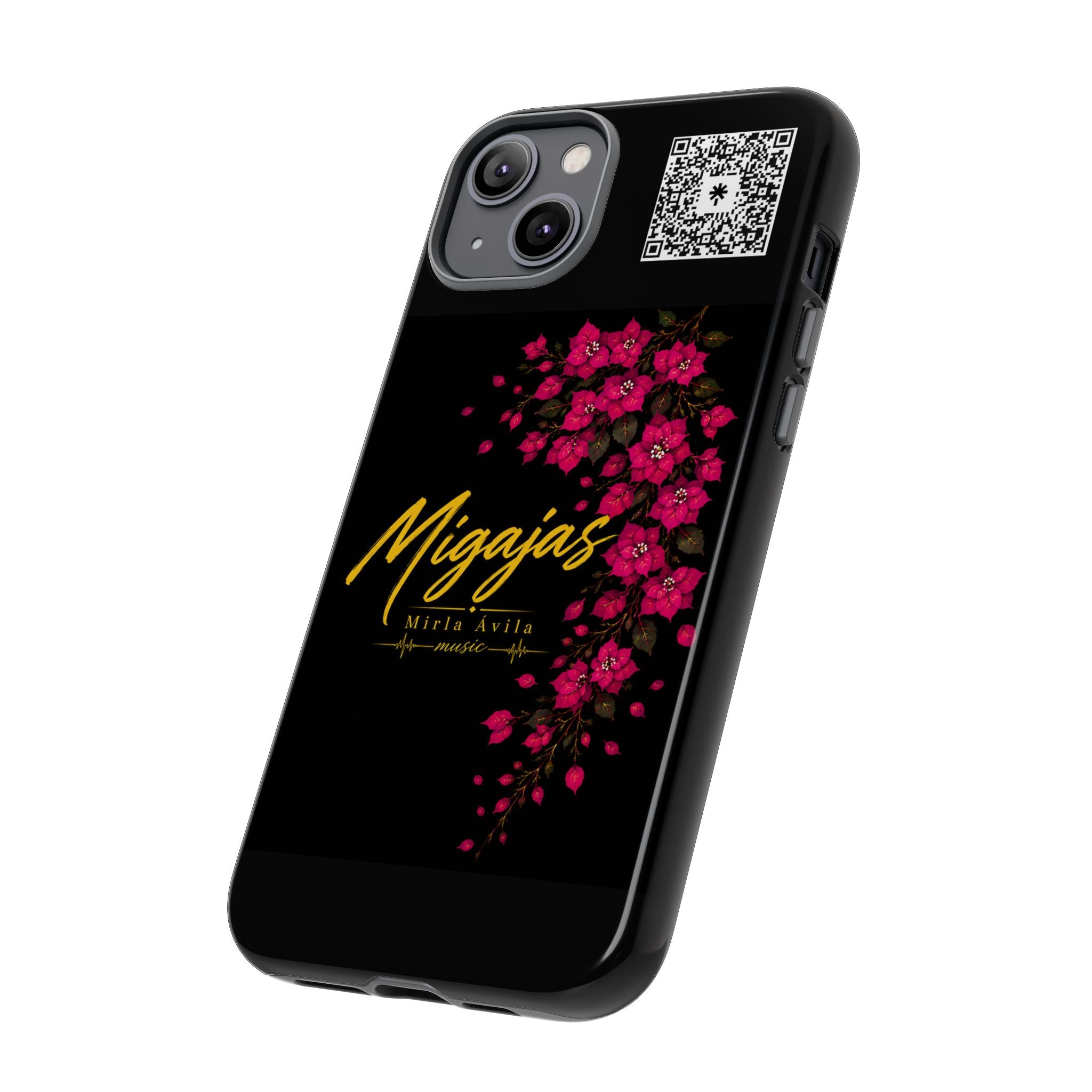 Phone Case — "Migajas" Floral Black Protective Tough Case