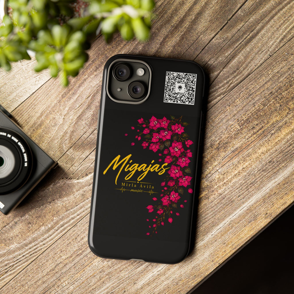 Phone Case — "Migajas" Floral Black Protective Tough Case