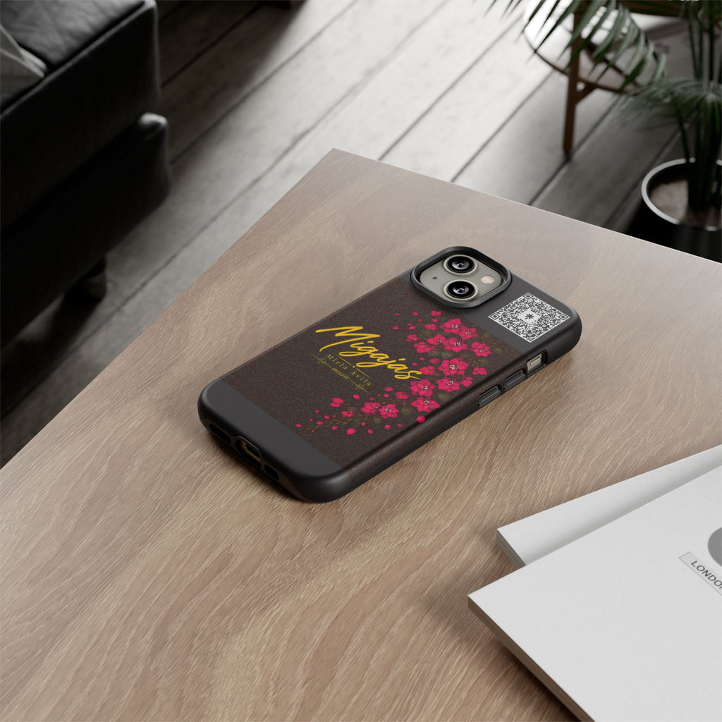 Phone Case — "Migajas" Floral Black Protective Tough Case