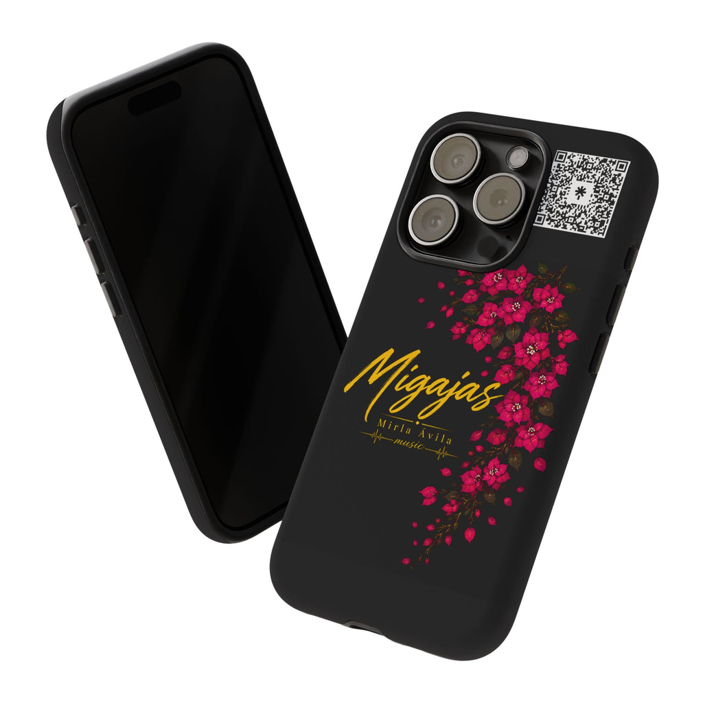 Phone Case — "Migajas" Floral Black Protective Tough Case