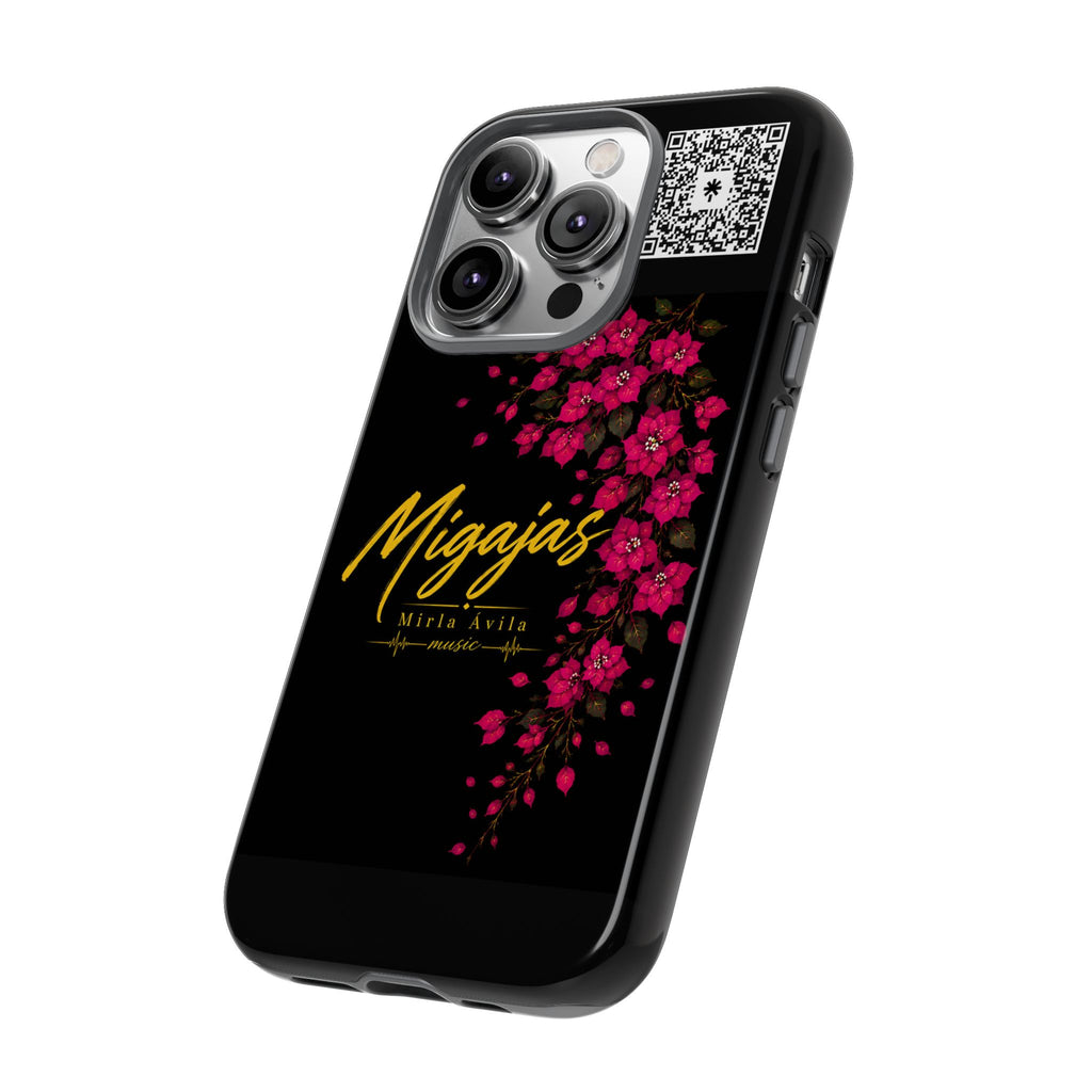 Phone Case — "Migajas" Floral Black Protective Tough Case