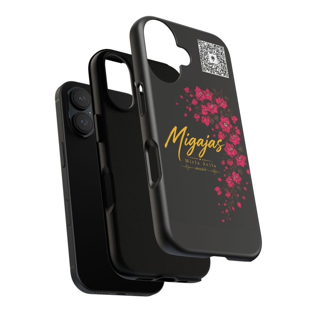 Phone Case — "Migajas" Floral Black Protective Tough Case
