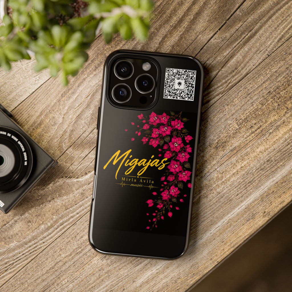 Phone Case — "Migajas" Floral Black Protective Tough Case