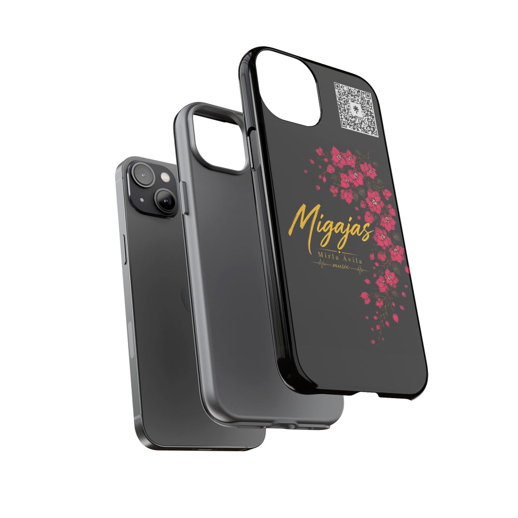 Phone Case — "Migajas" Floral Black Protective Tough Case