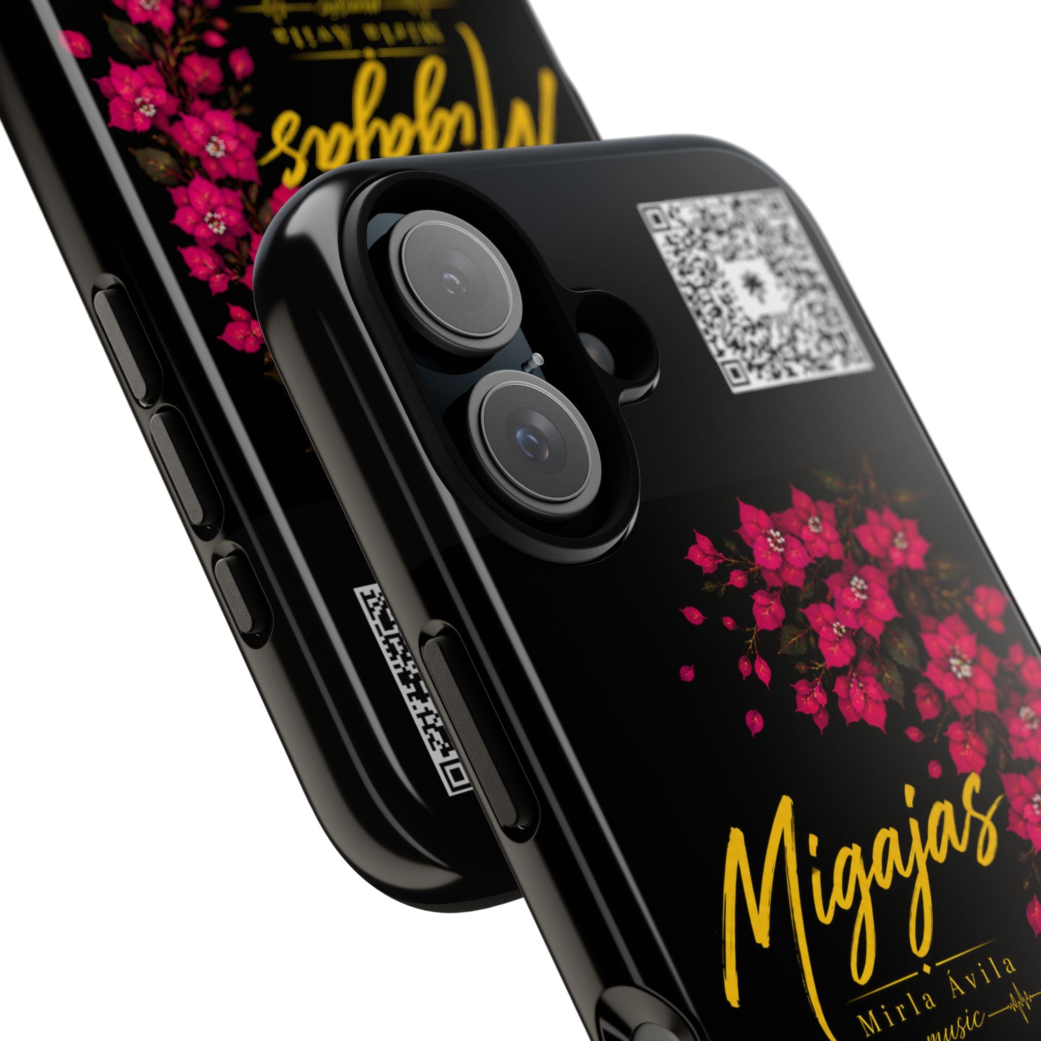 Phone Case — "Migajas" Floral Black Protective Tough Case