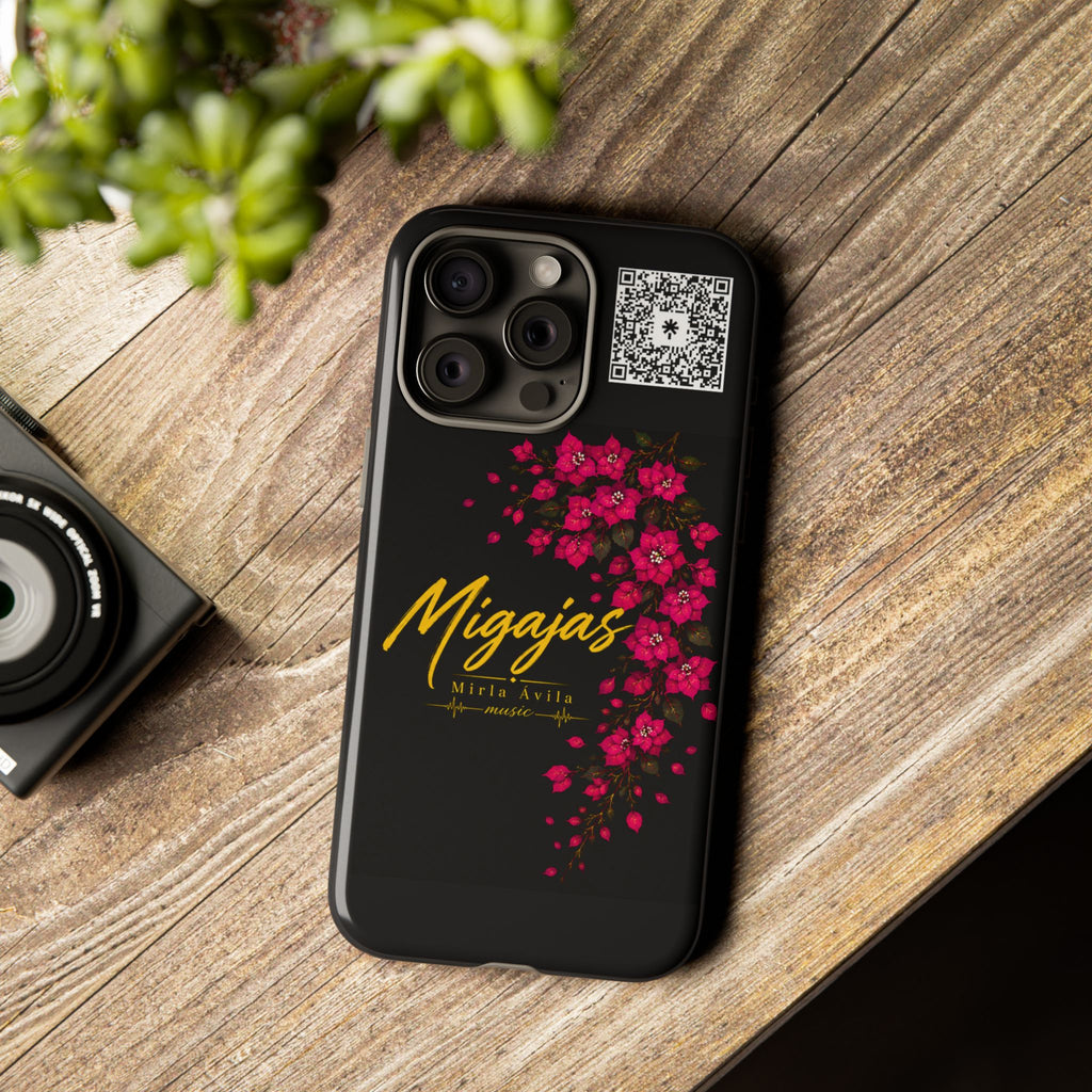Phone Case — "Migajas" Floral Black Protective Tough Case