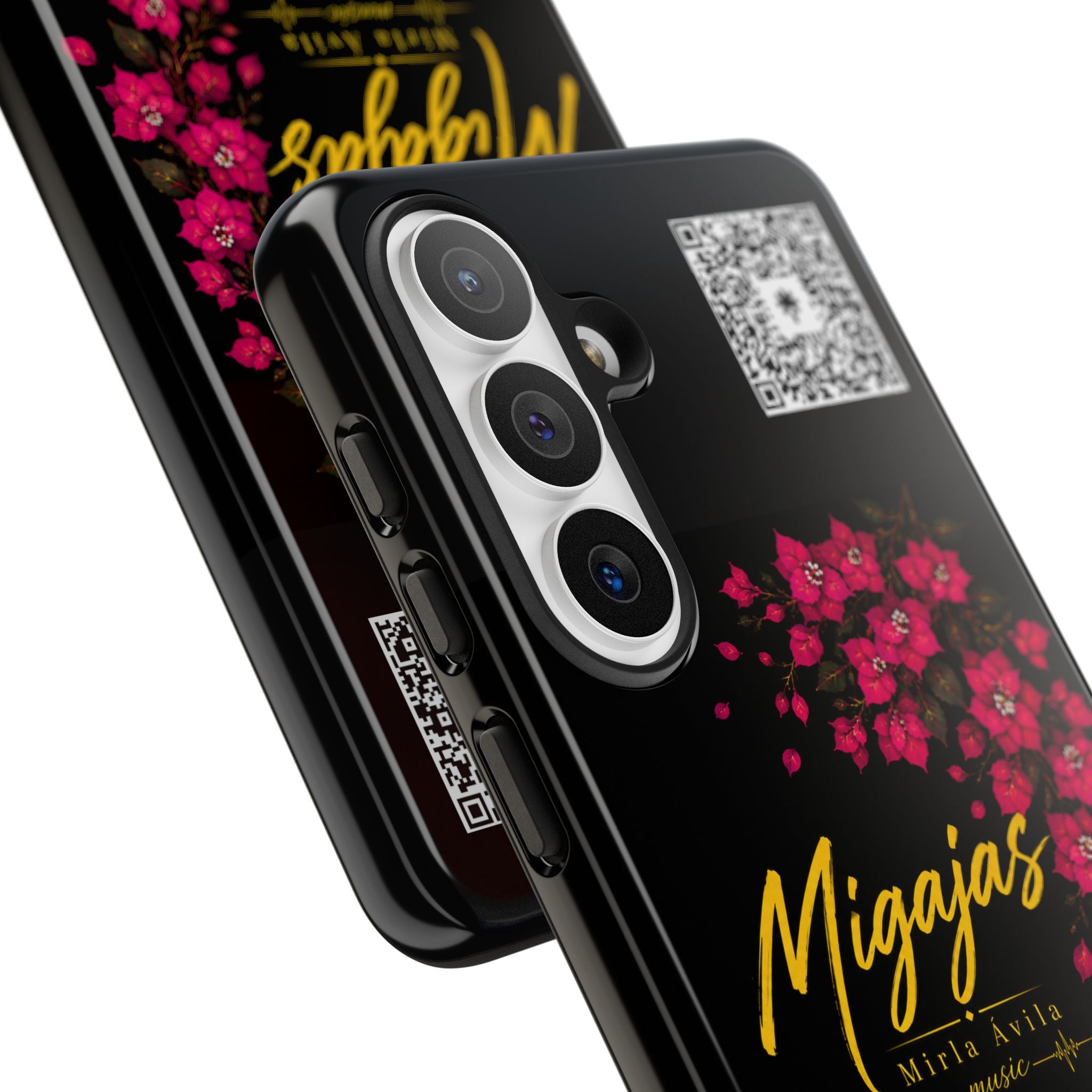 Phone Case — "Migajas" Floral Black Protective Tough Case