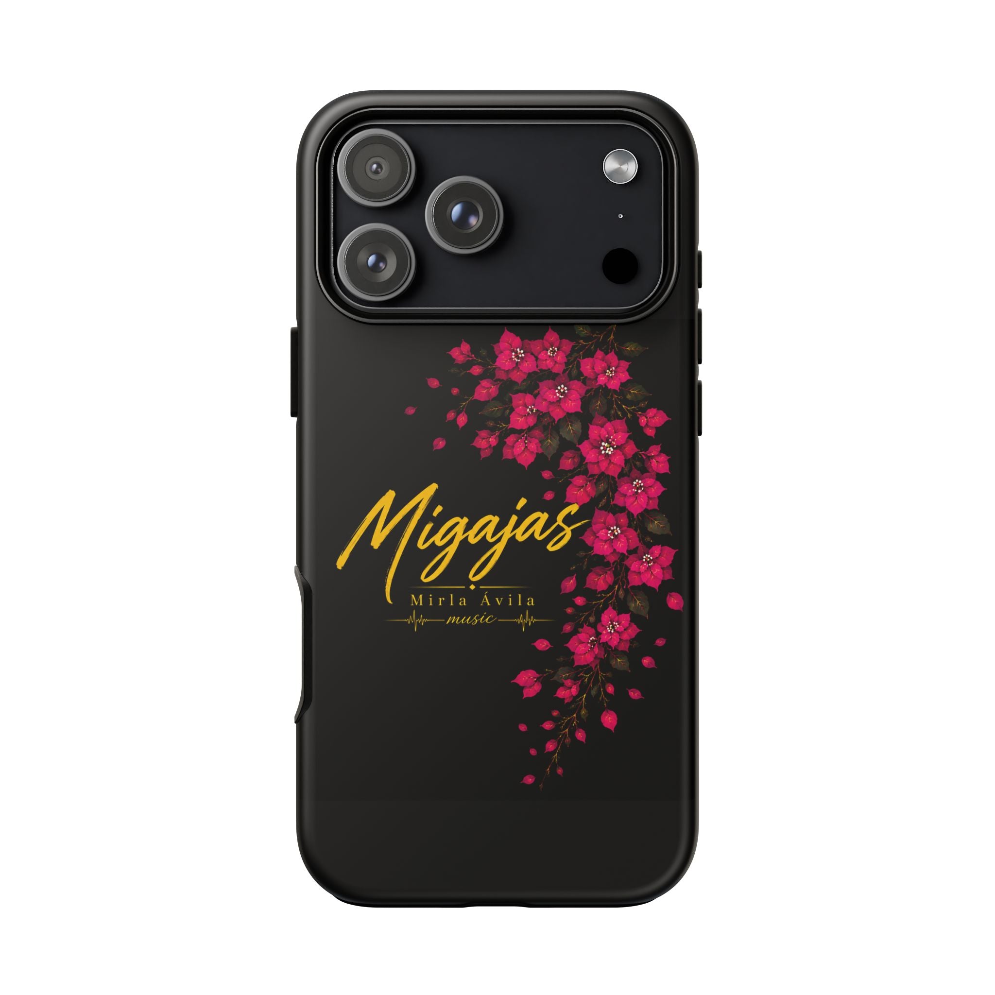 Phone Case — "Migajas" Floral Black Protective Tough Case
