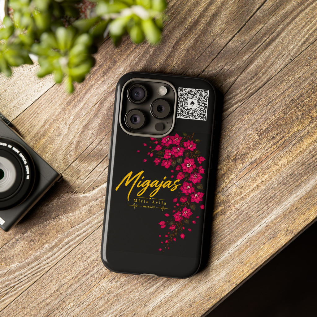 Phone Case — "Migajas" Floral Black Protective Tough Case